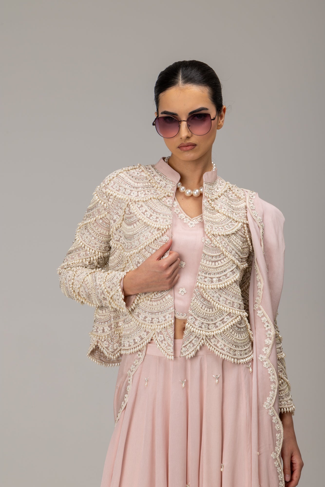 Blush Farisa Pearl Jacket Suit