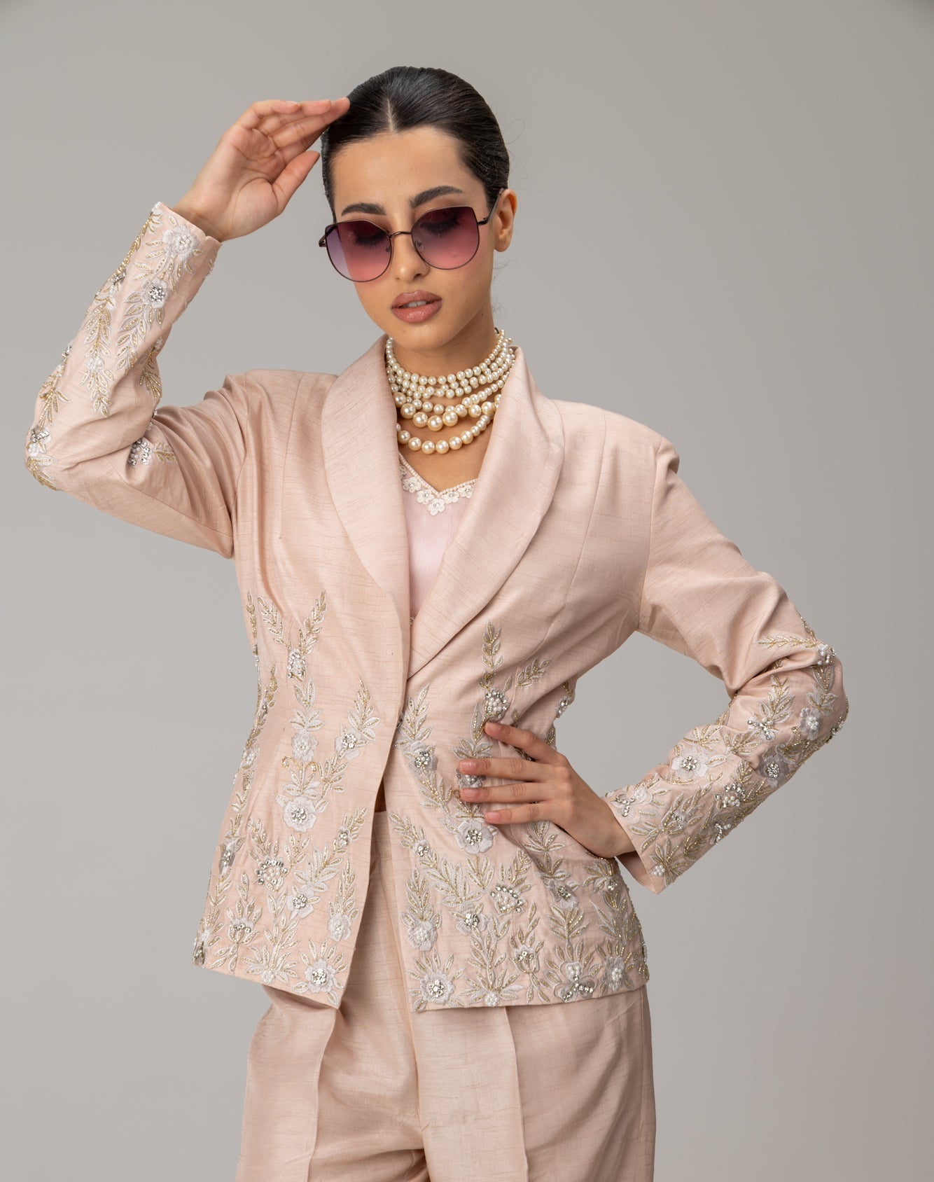 Pink Annie Shawl Collar suit