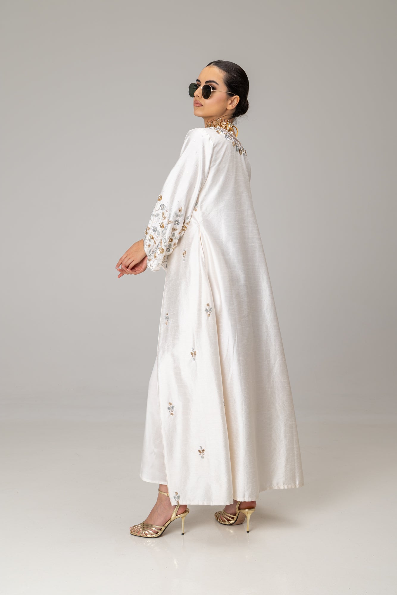 White Jannat Maxi Coat Suit