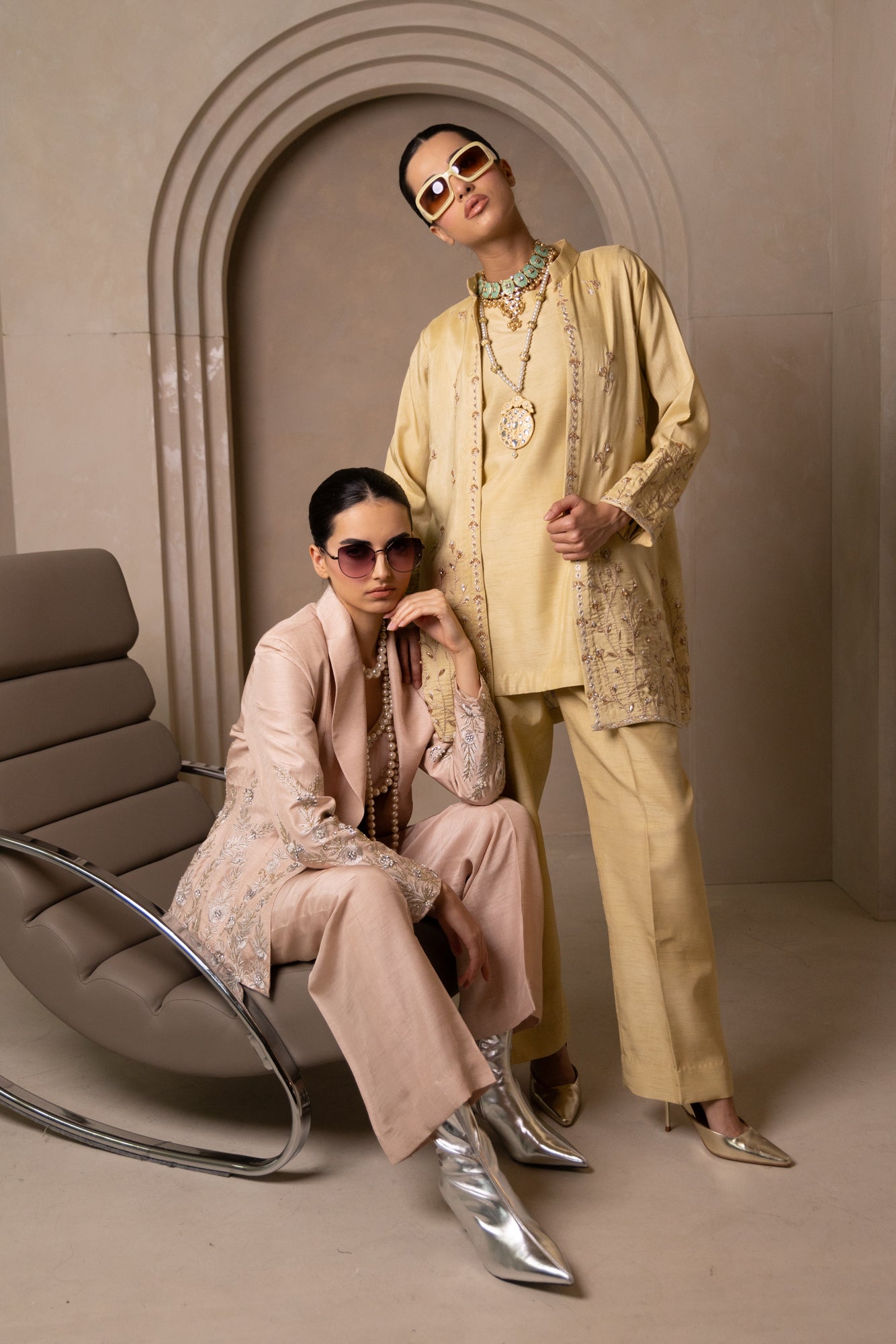 Pink Annie Shawl Collar suit