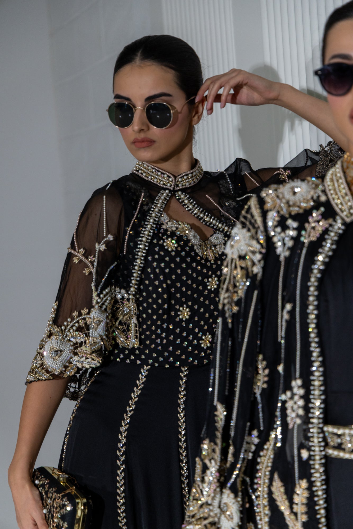 Black Enid Cape Suit