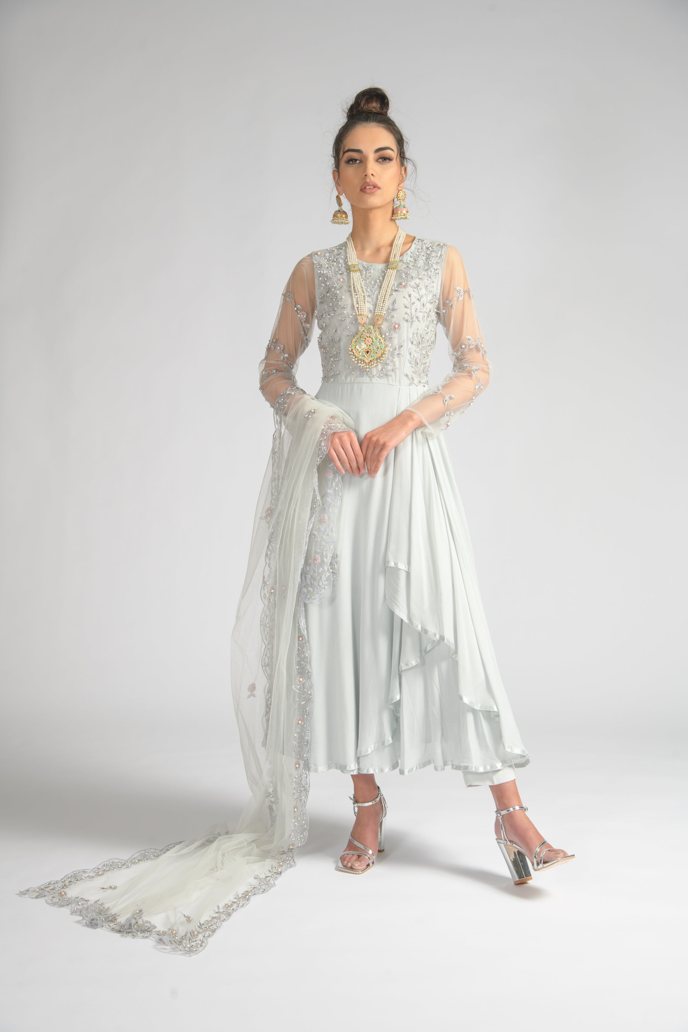 Aliya Grey Dupatta Suit