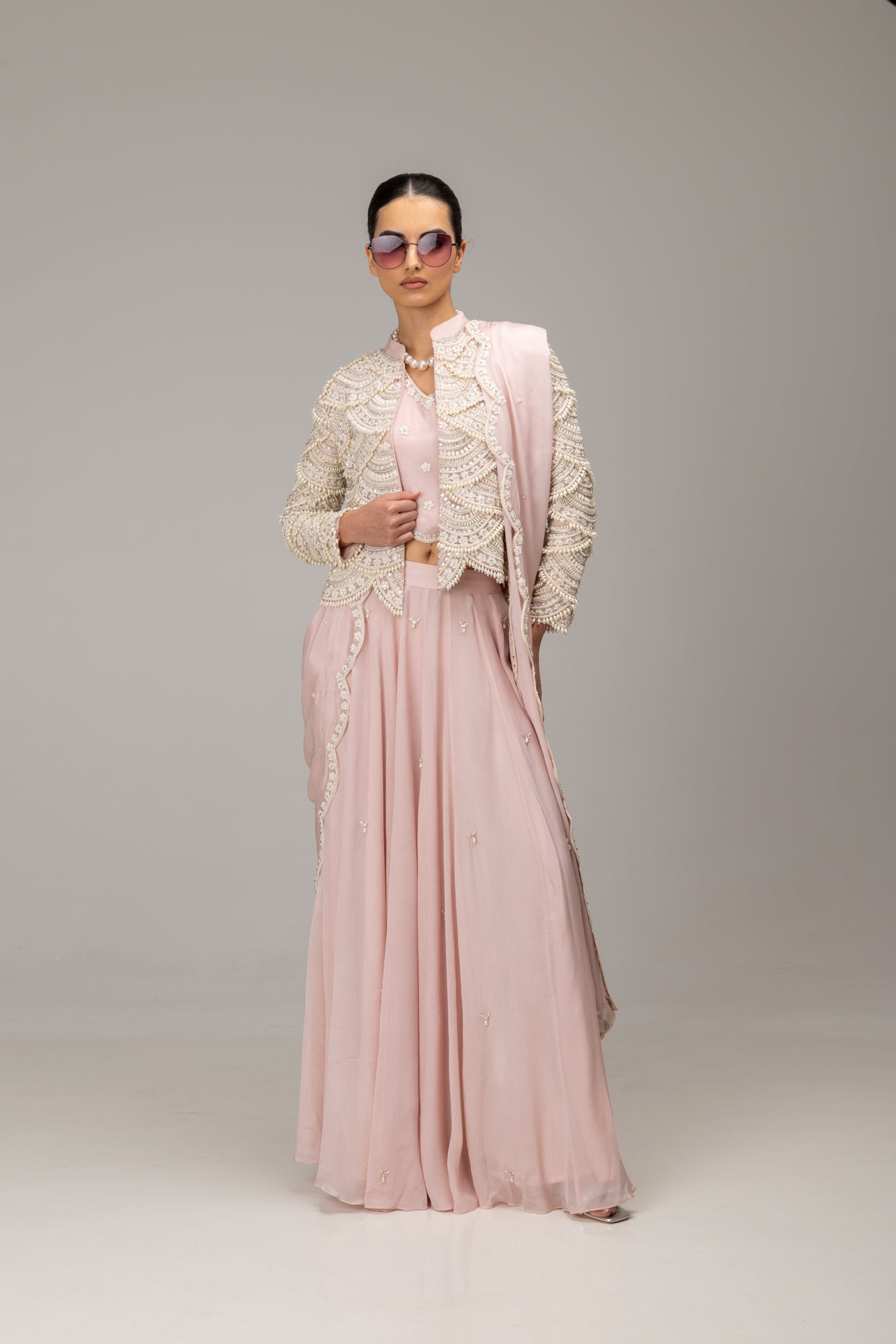 Blush Farisa Pearl Jacket Suit