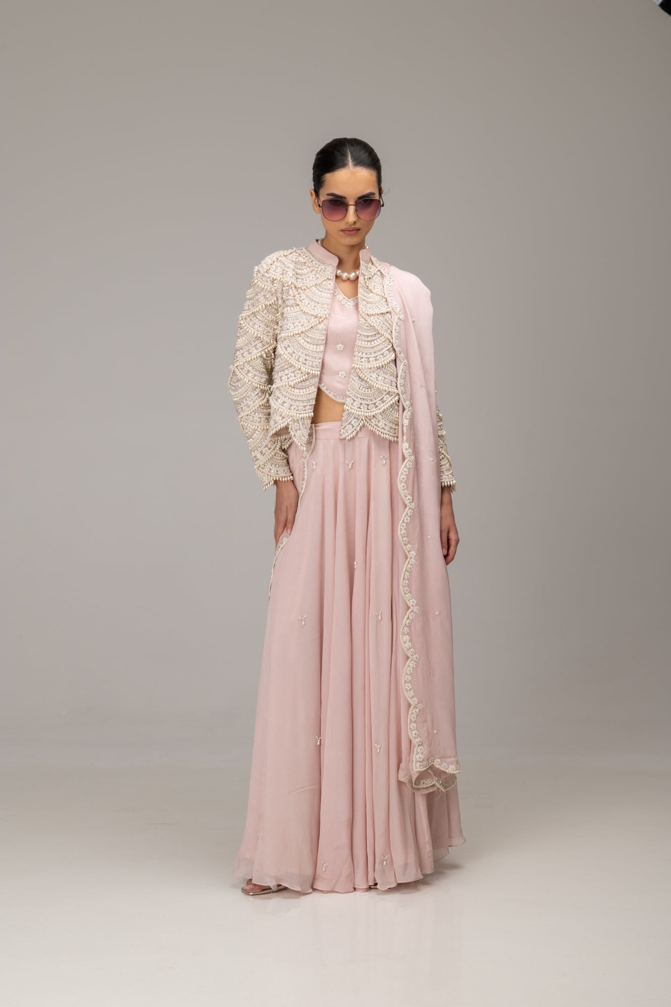 Blush Farisa Pearl Jacket Suit