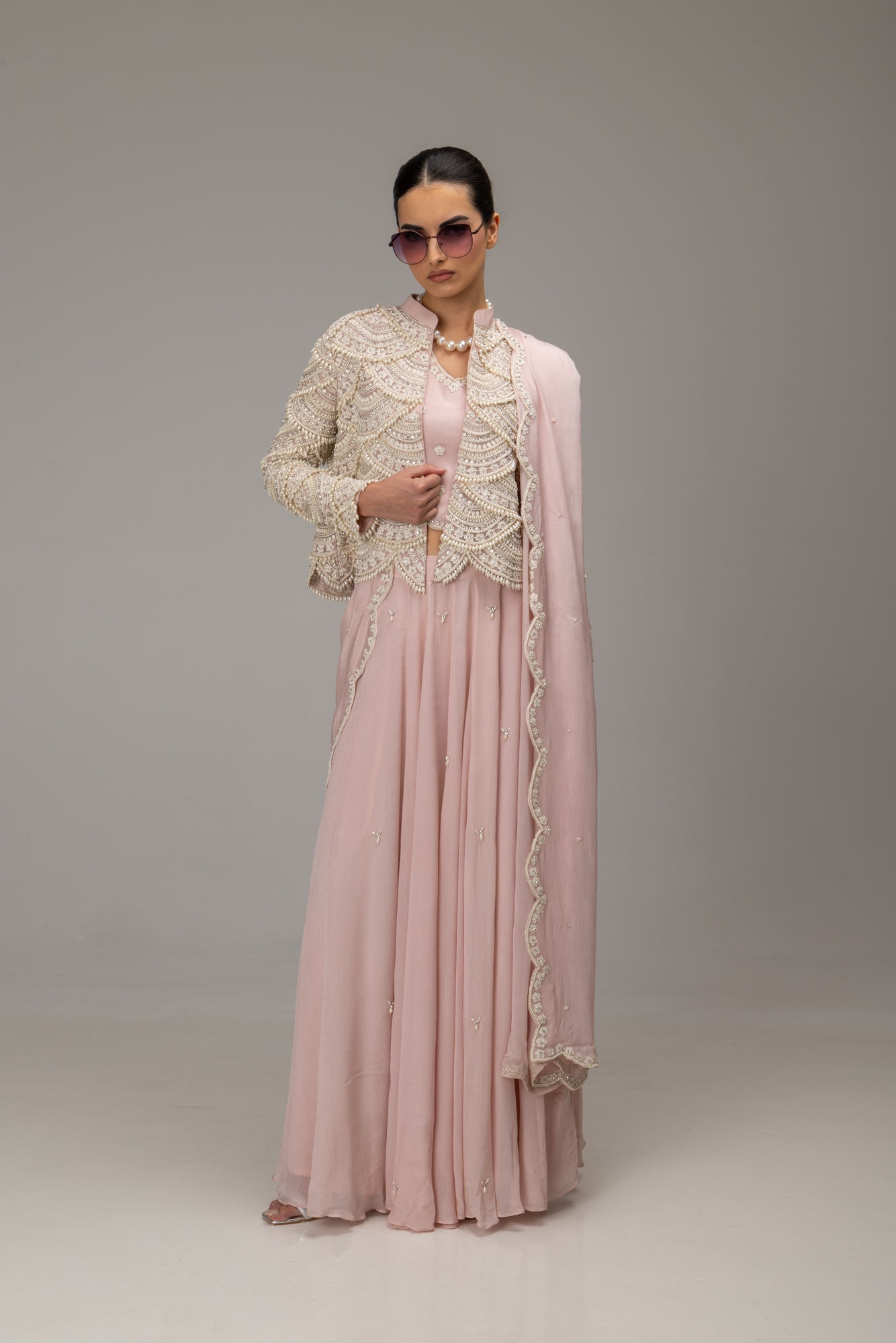 Blush Farisa Pearl Jacket Suit