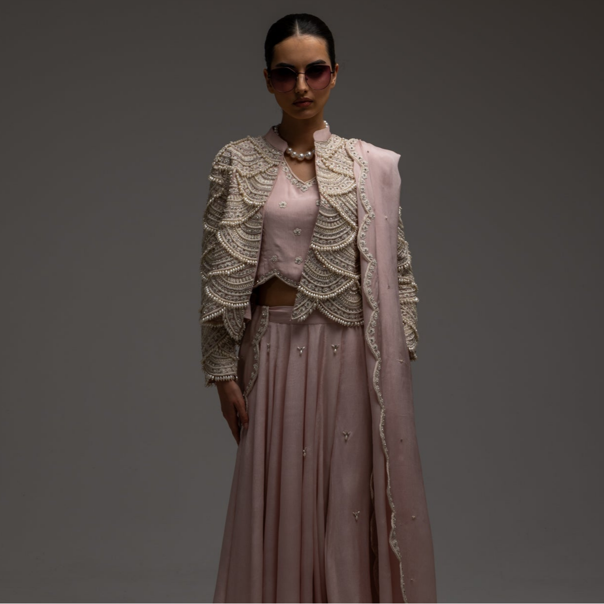 Blush Farisa Pearl Jacket Suit