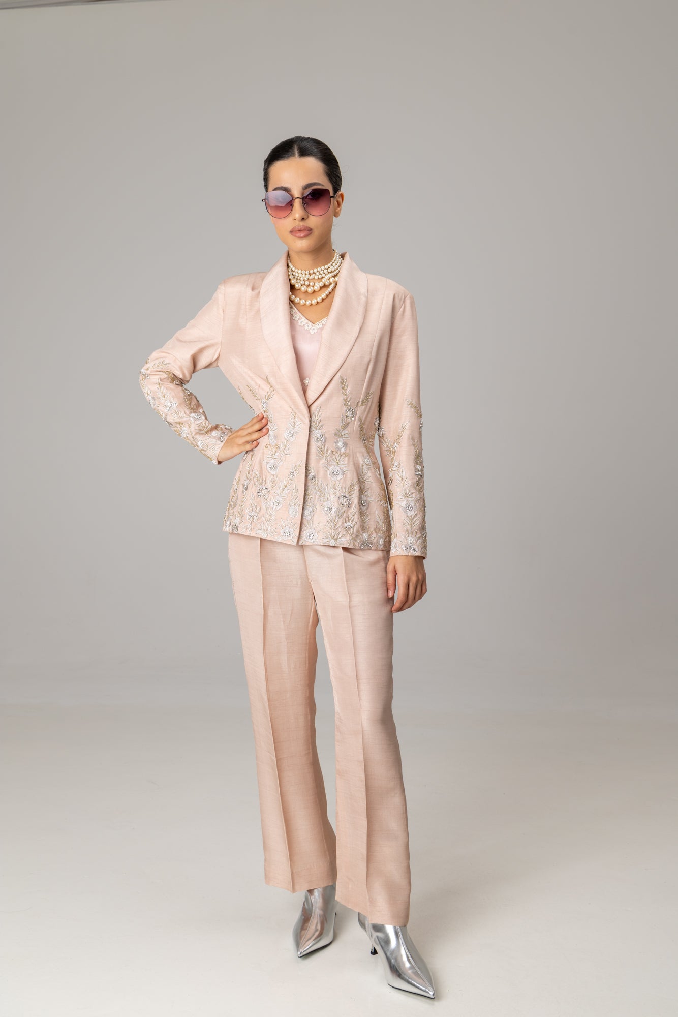 Pink Annie Shawl Collar suit
