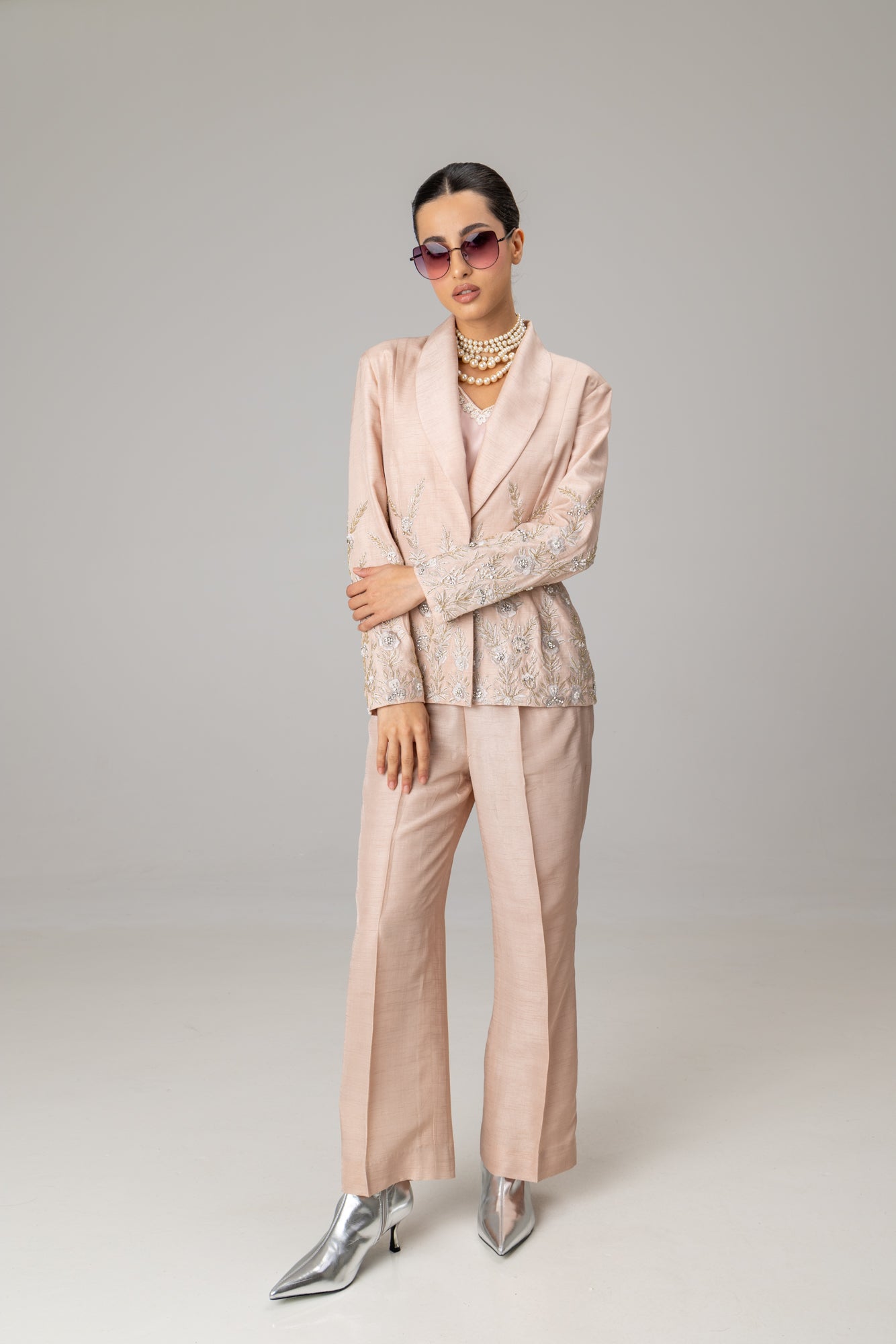 Pink Annie Shawl Collar suit