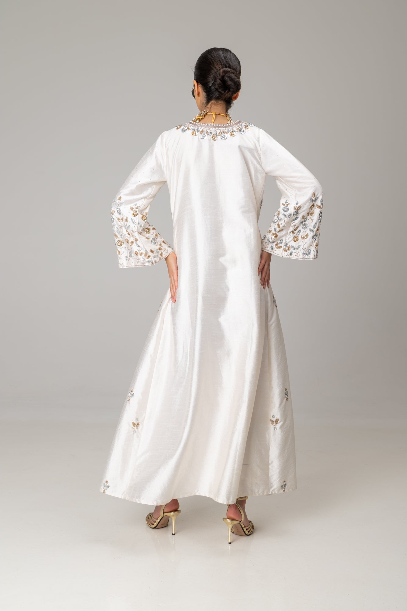 White Jannat Maxi Coat Suit