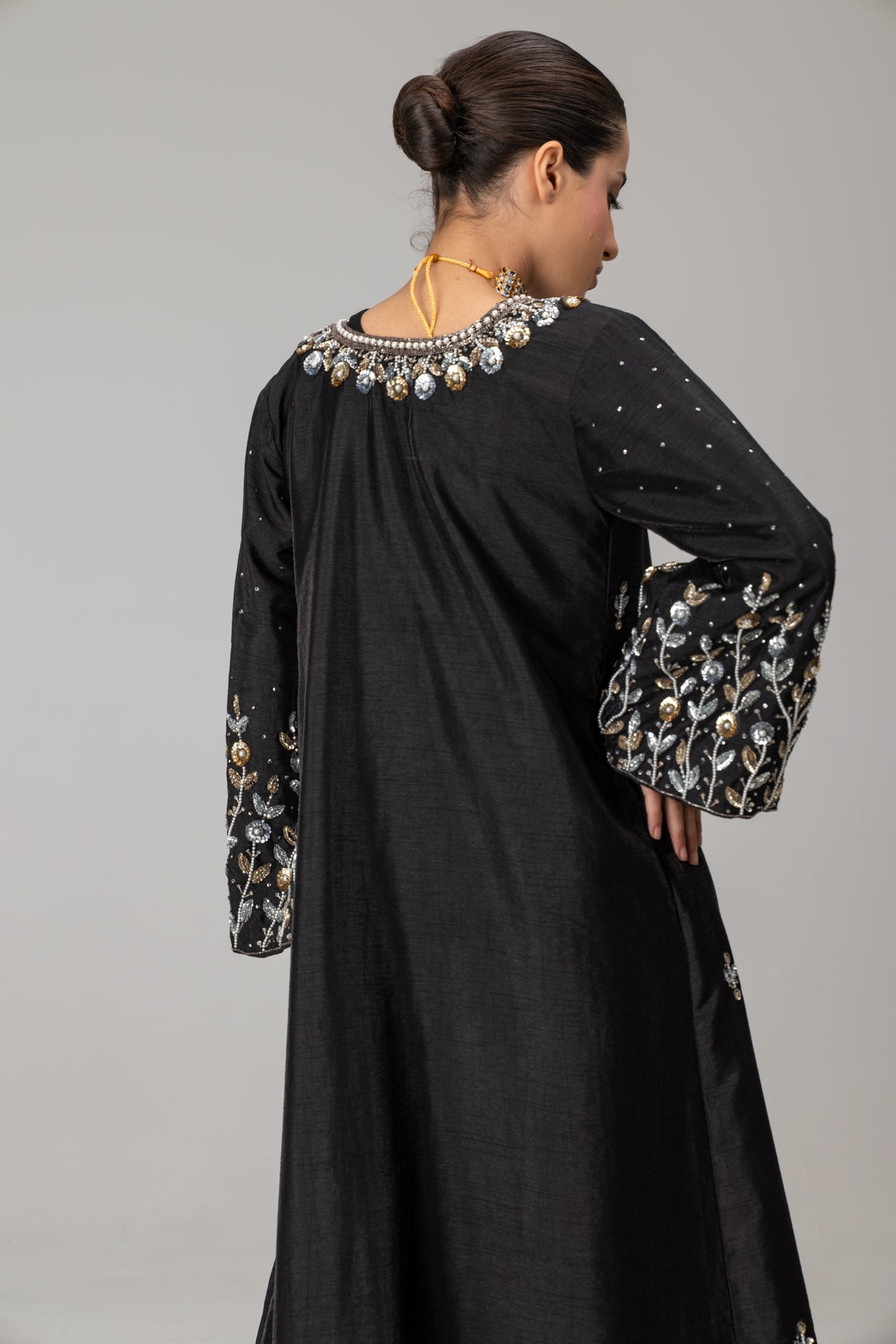 Black Jannat Maxi Coat Suit
