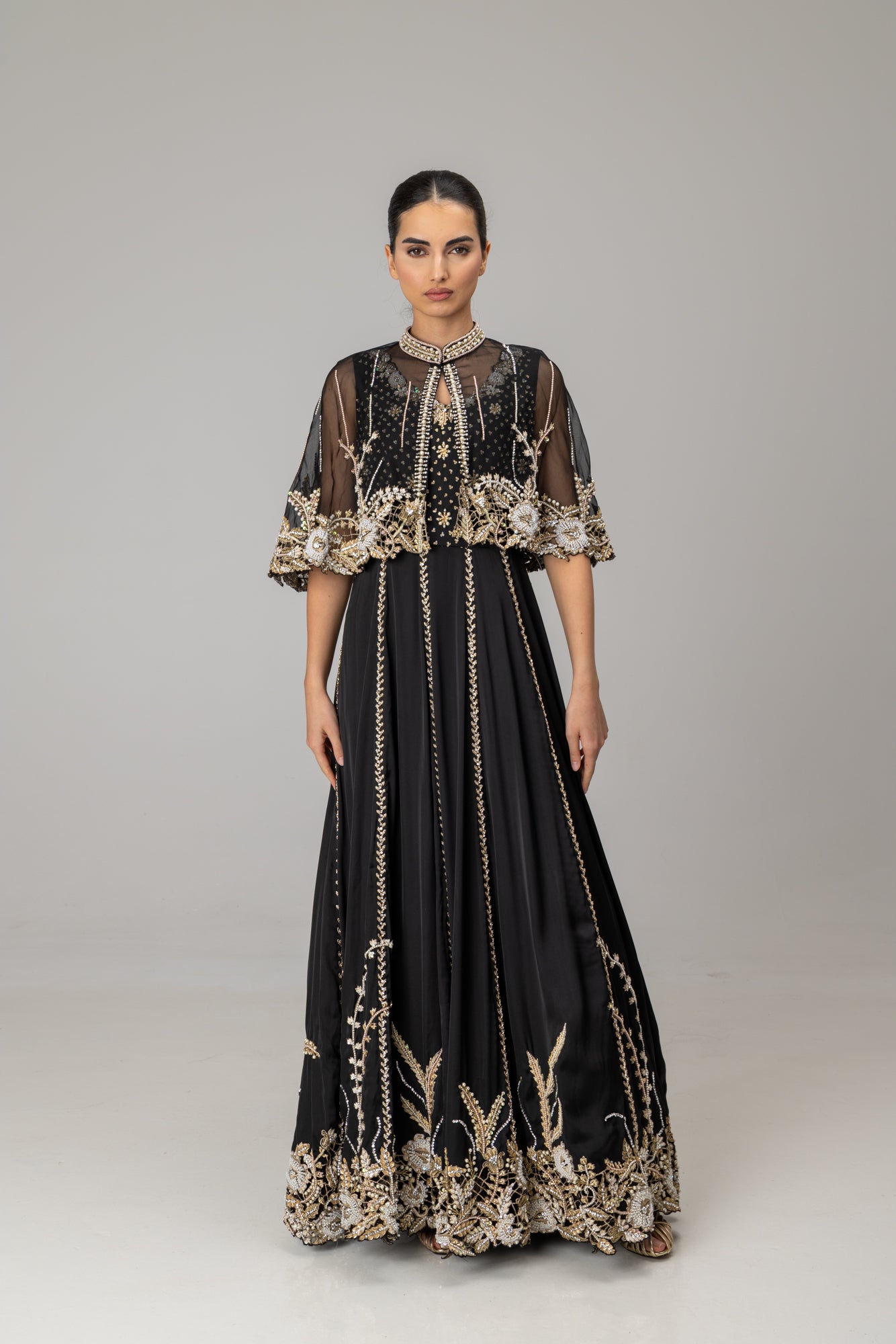 Black Enid Cape Suit