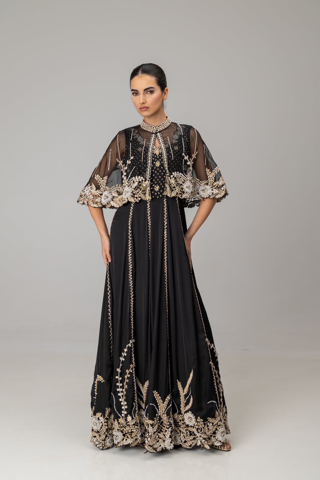 Black Enid Cape Suit