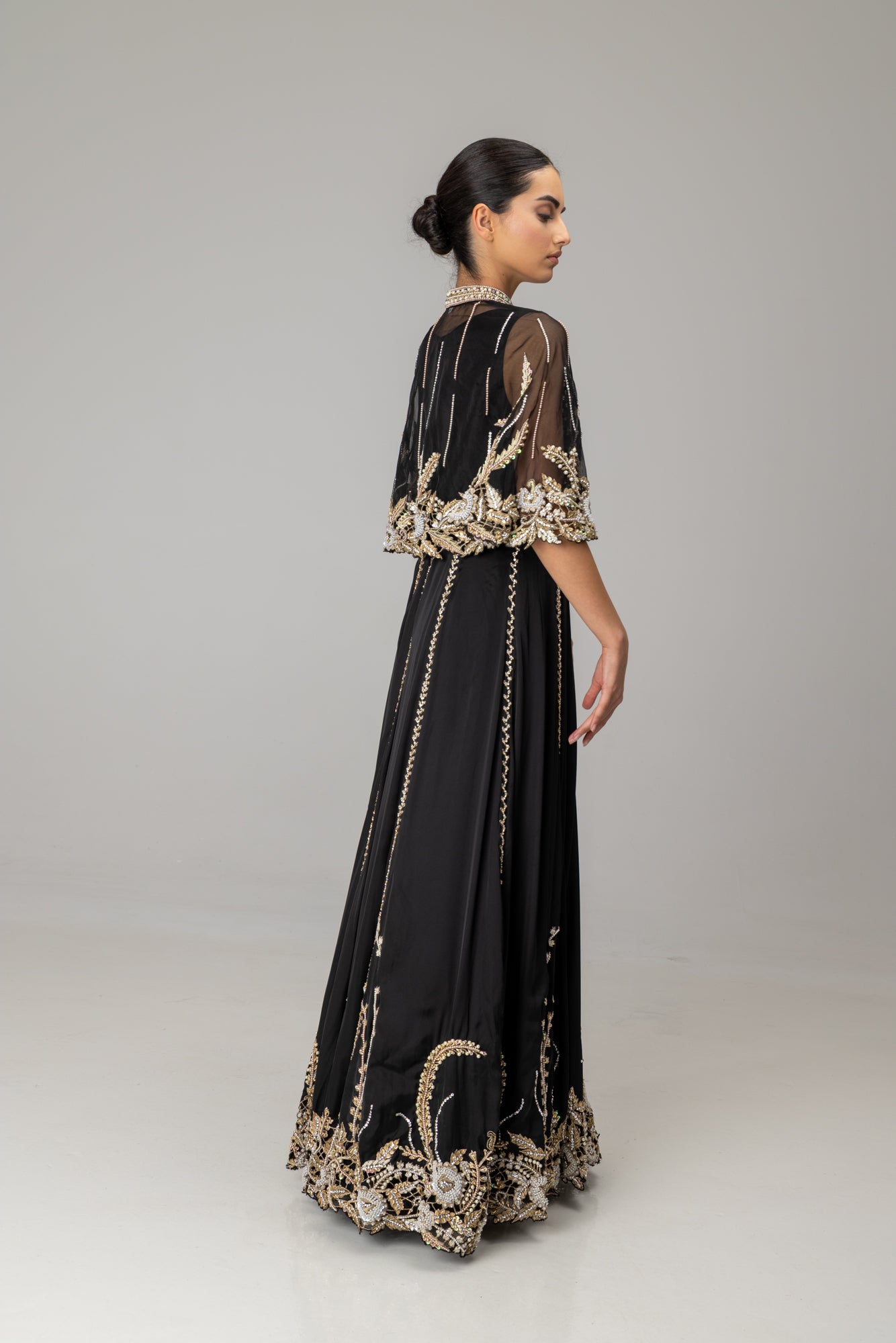 Black Enid Cape Suit