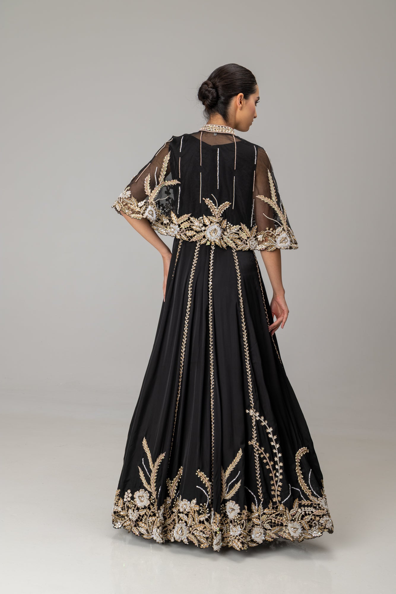 Black Enid Cape Suit