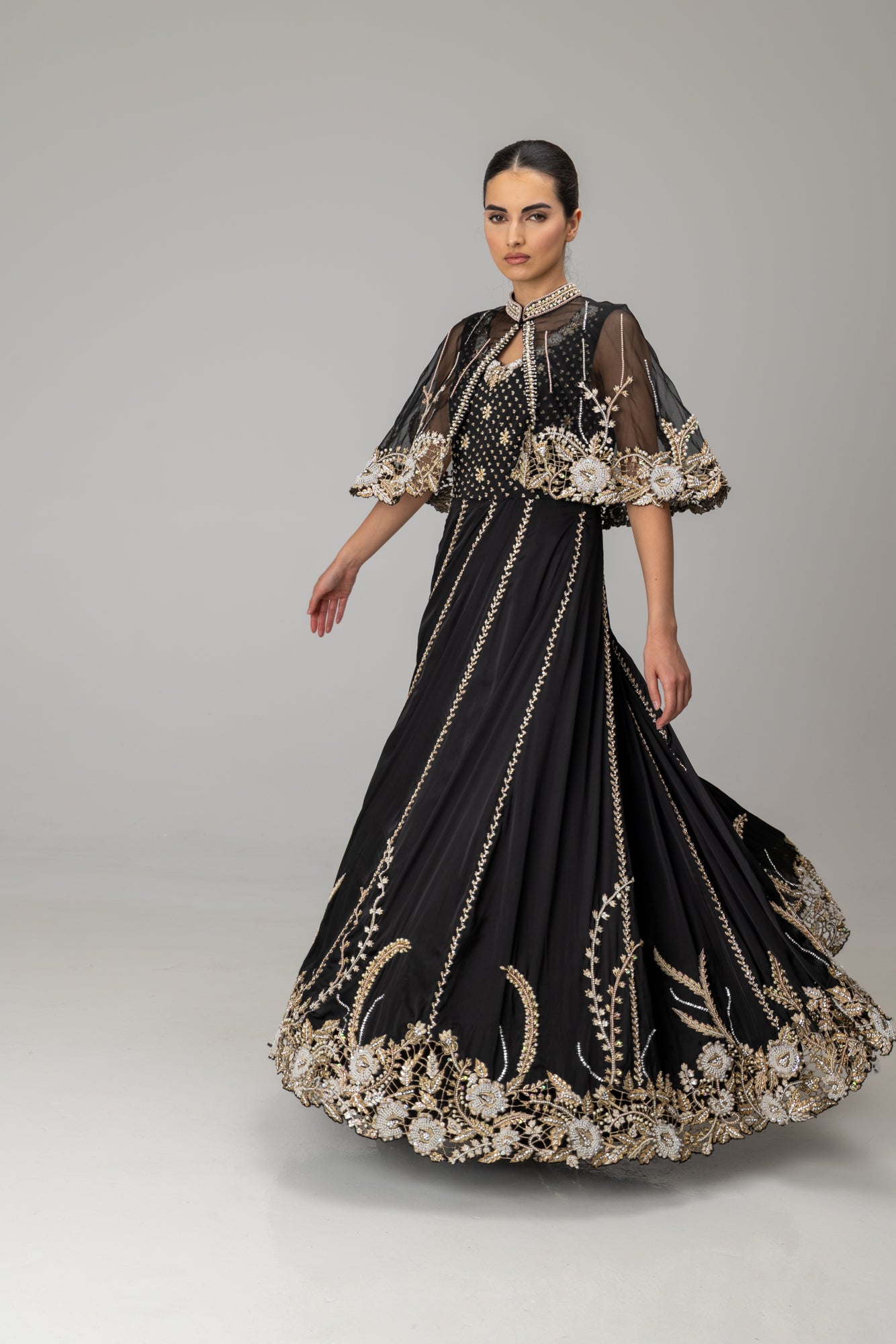 Black Enid Cape Suit