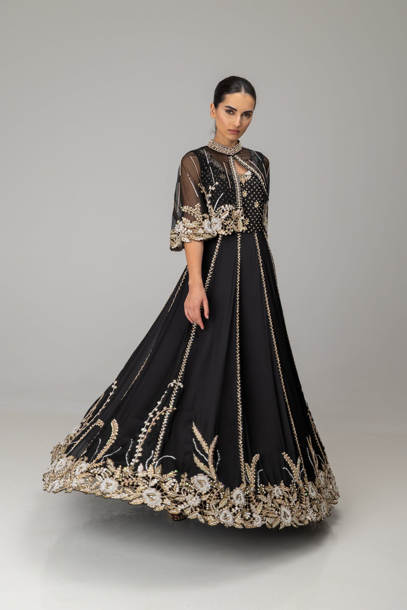 Black Enid Cape Suit