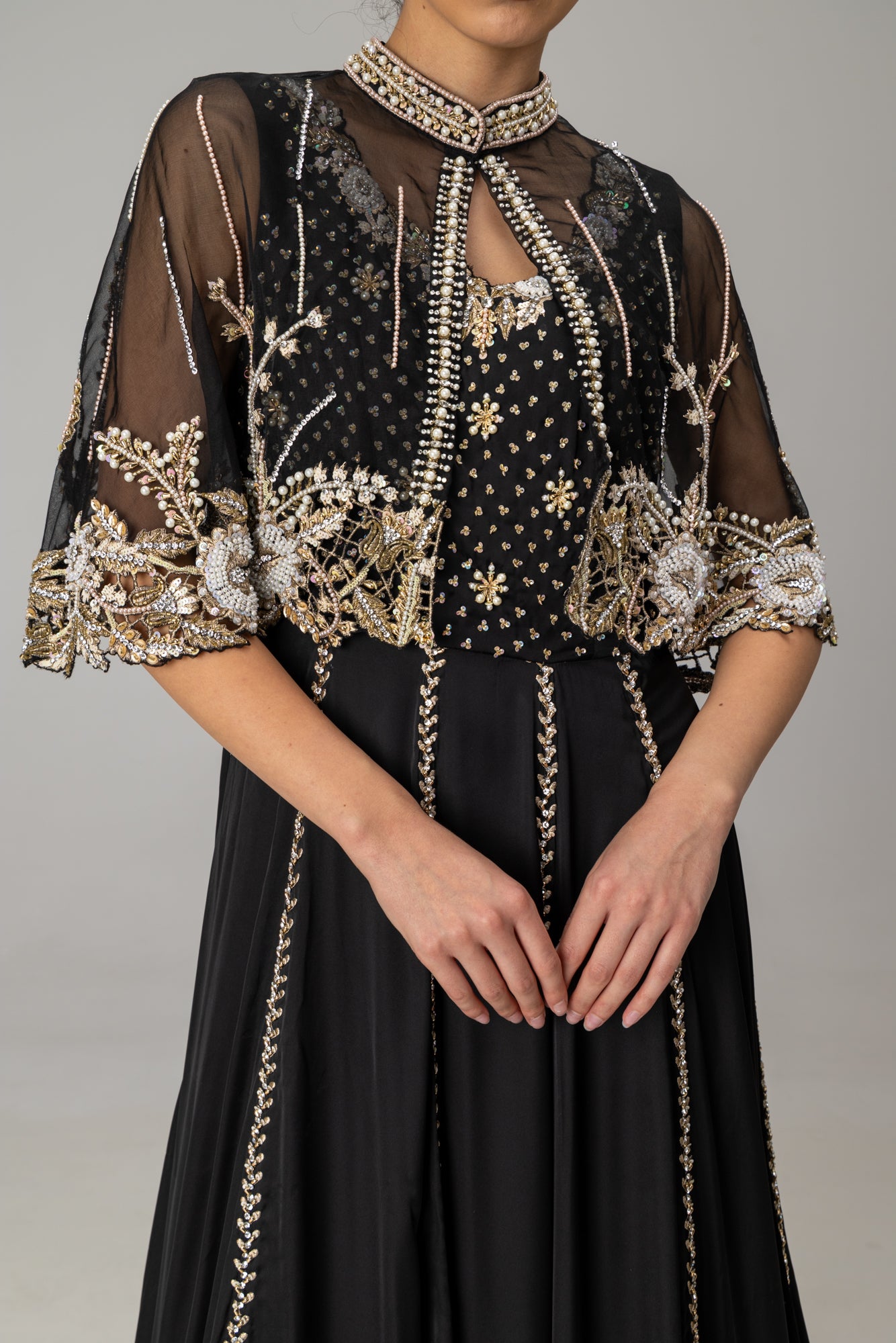 Black Enid Cape Suit