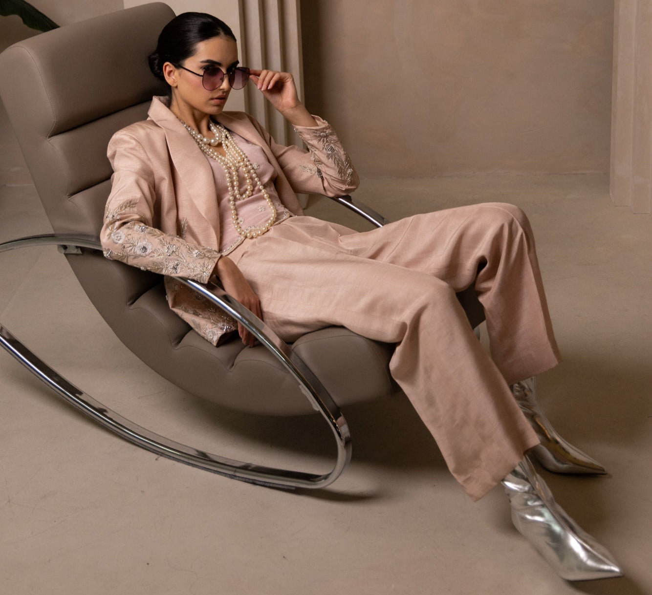 Pink Annie Shawl Collar suit