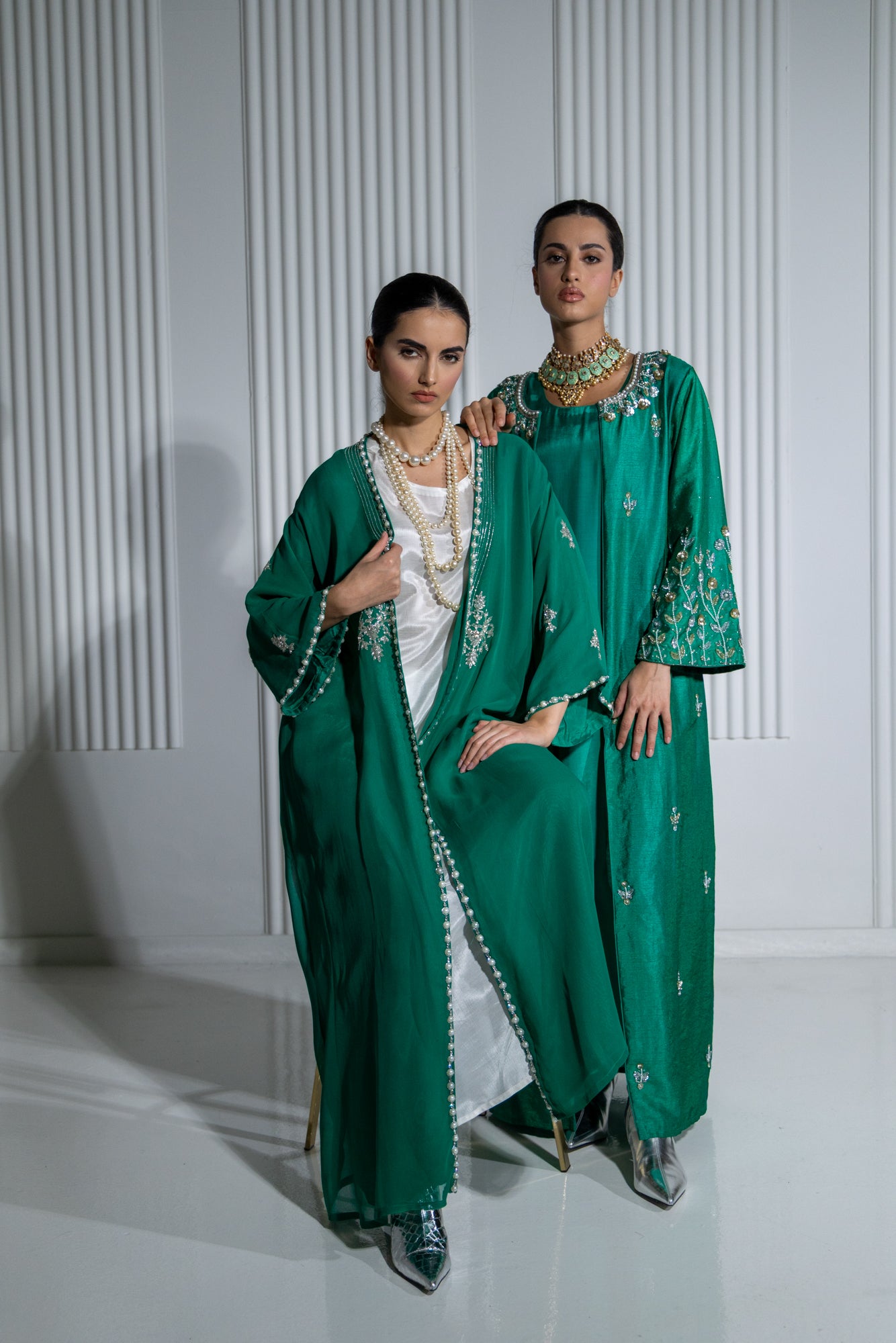 Emerald Jannat Maxi Coat Suit