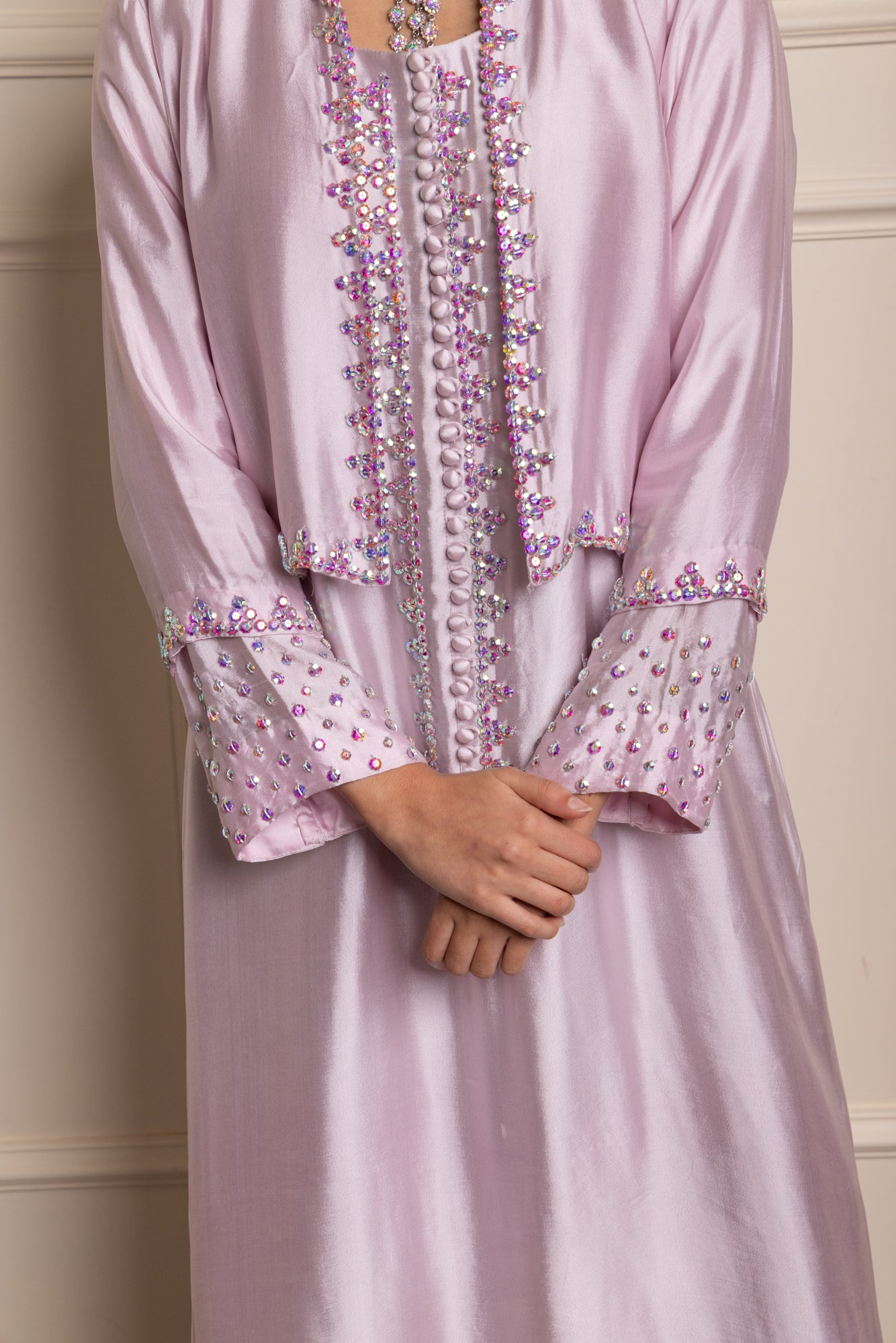 Pink Crystal Jacket Suit