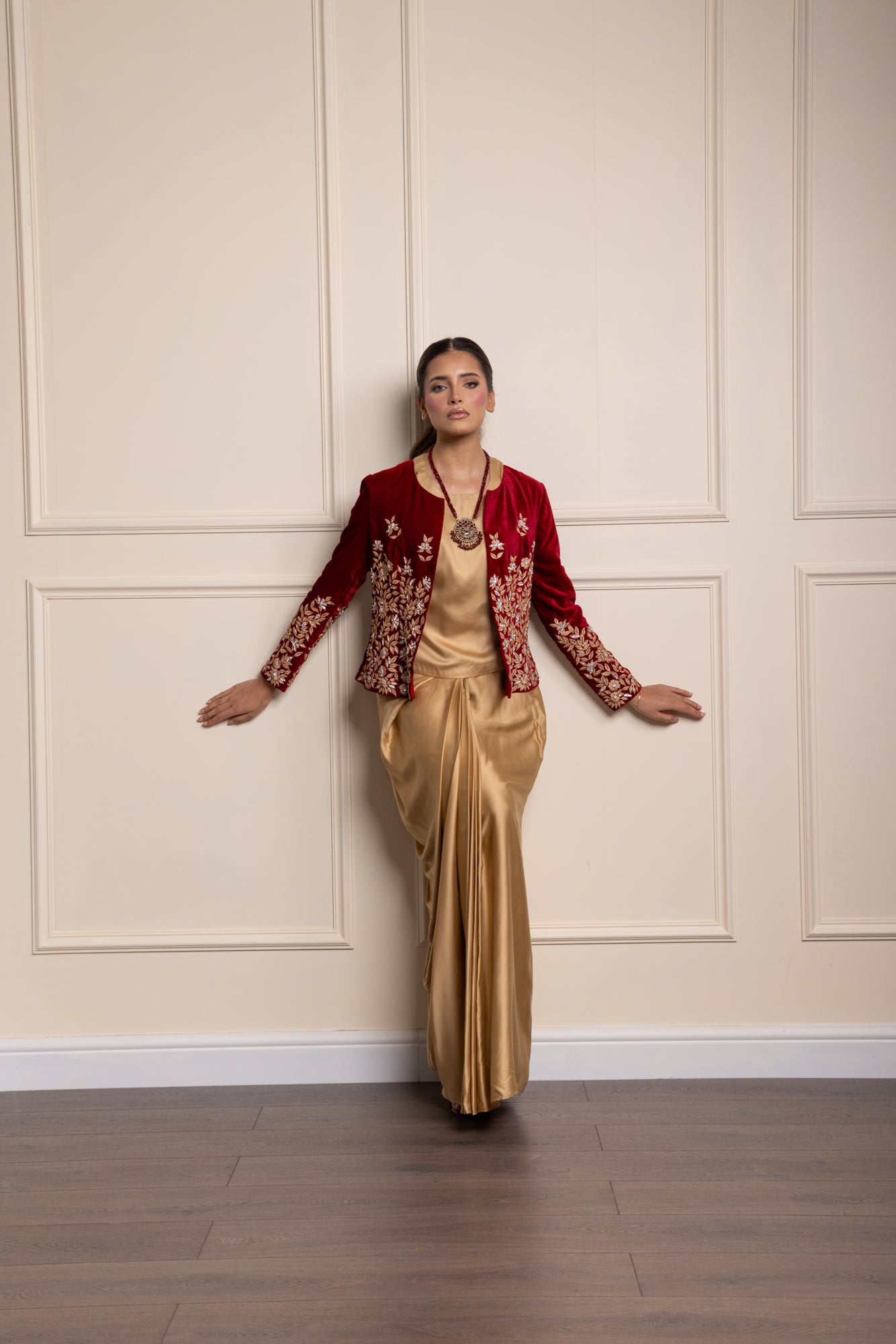 Red Samiya Jacket Suit