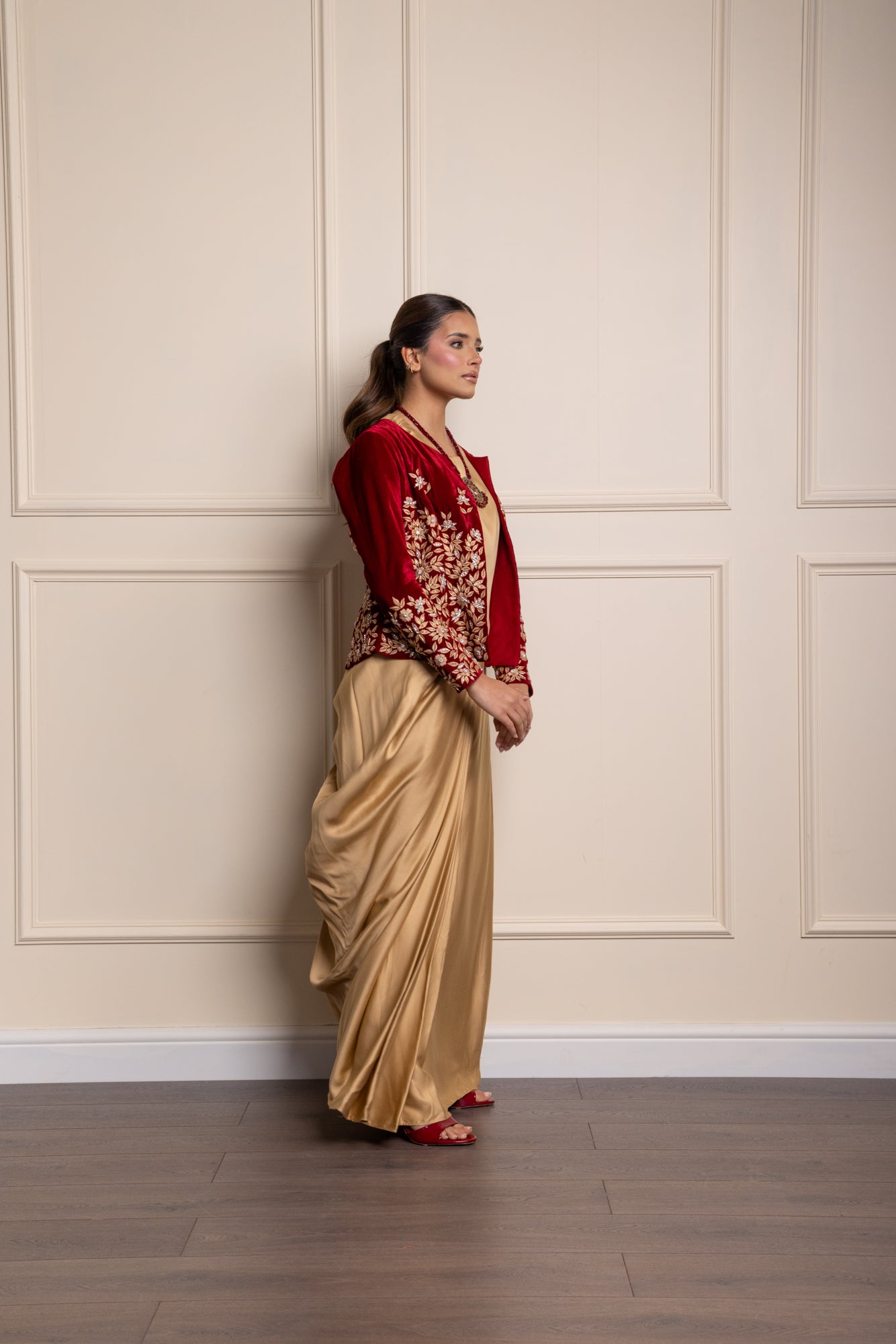 Red Samiya Jacket Suit