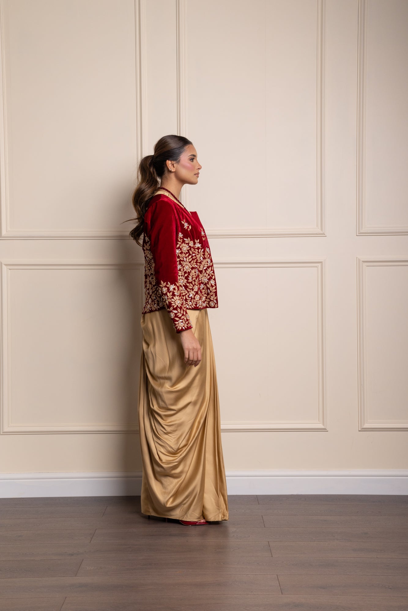 Red Samiya Jacket Suit