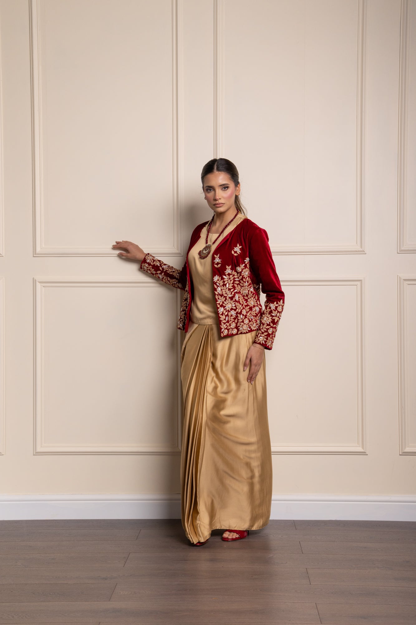 Red Samiya Jacket Suit