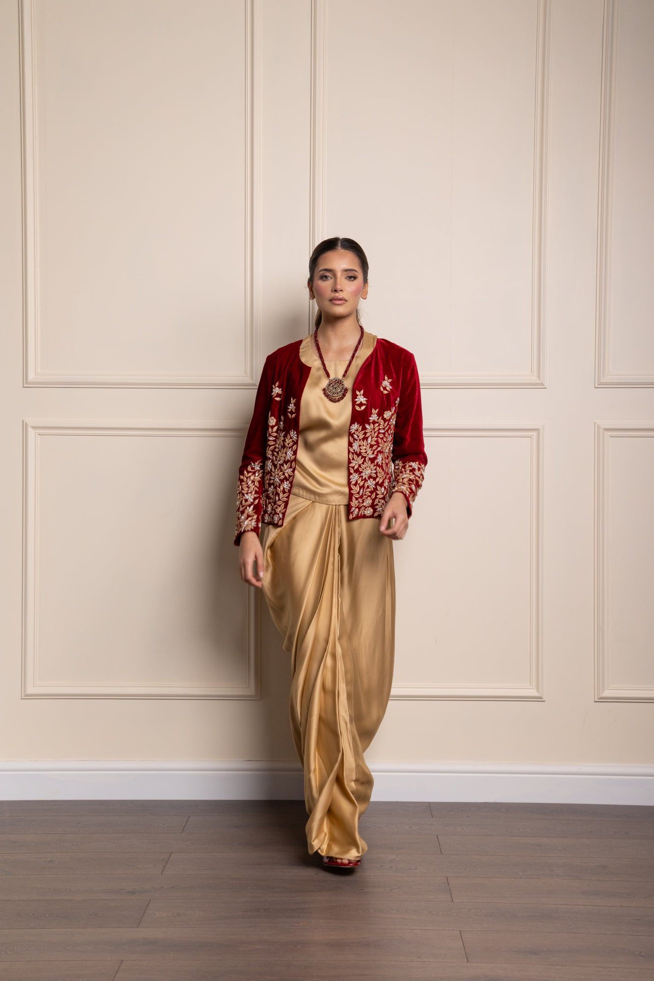 Red Samiya Jacket Suit