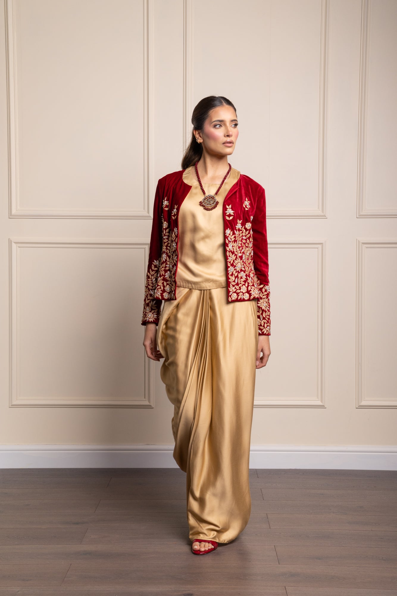 Red Samiya Jacket Suit