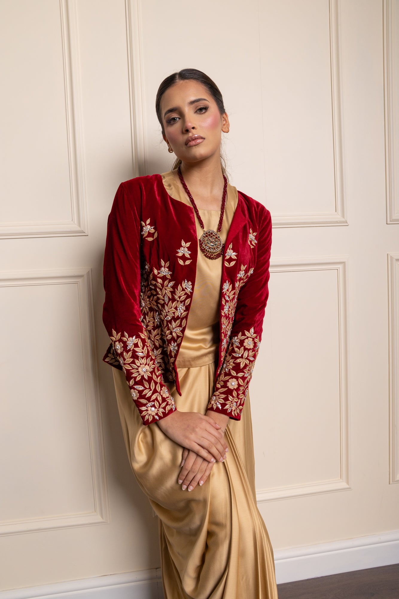 Red Samiya Jacket Suit