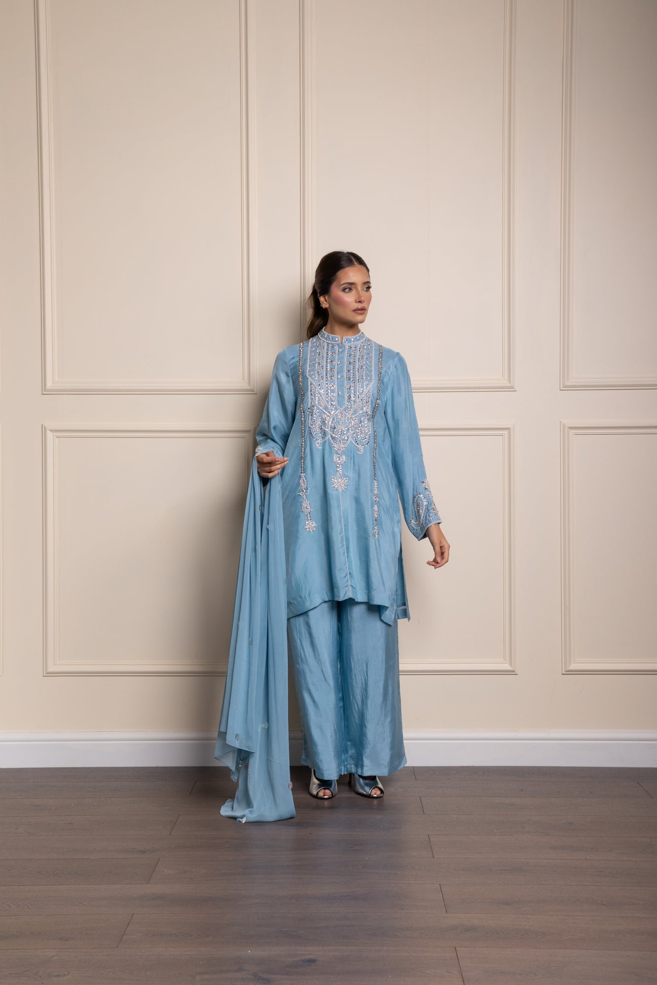 Sky Blue Silvia Mirror Kurta Suit
