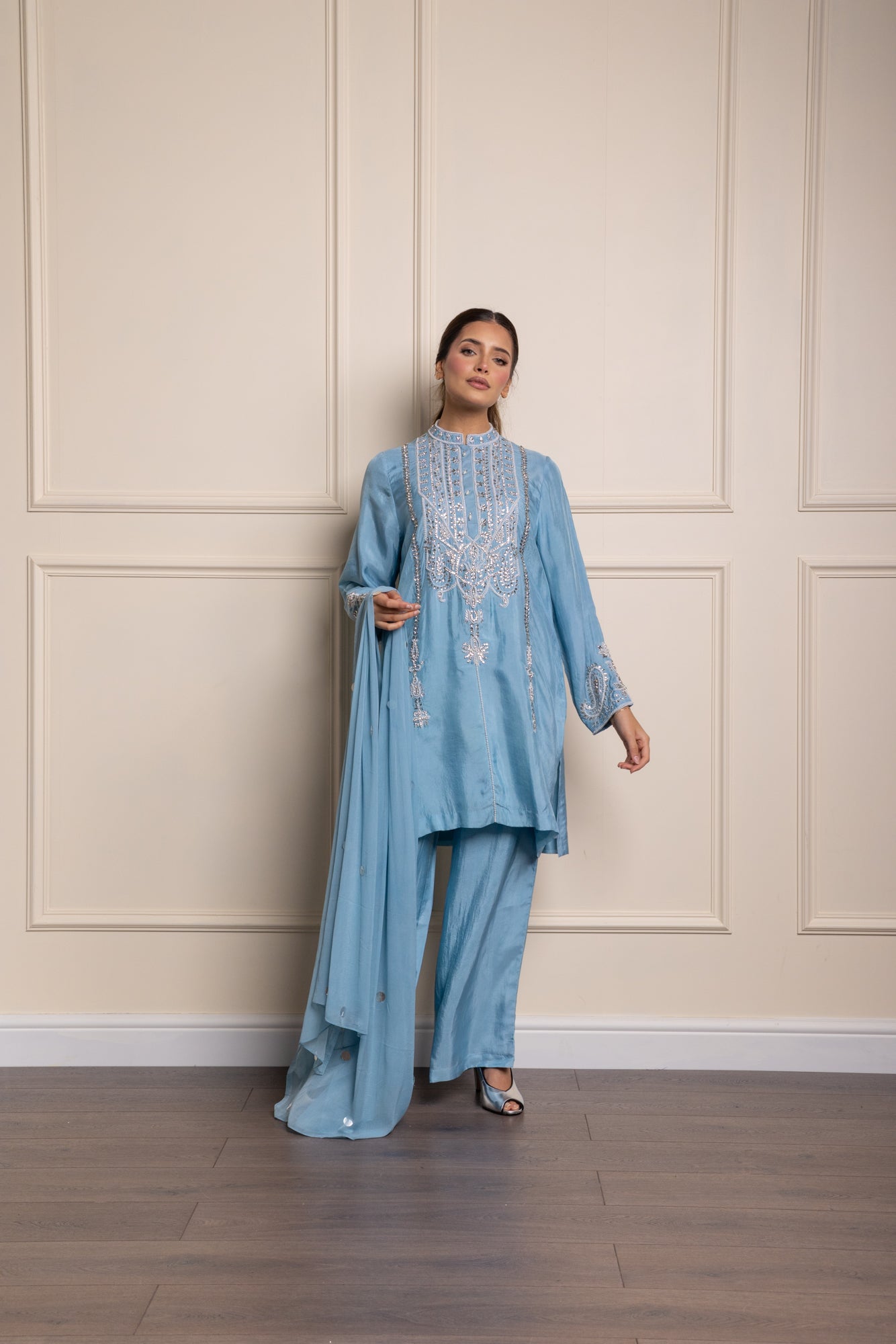Sky Blue Silvia Mirror Kurta Suit