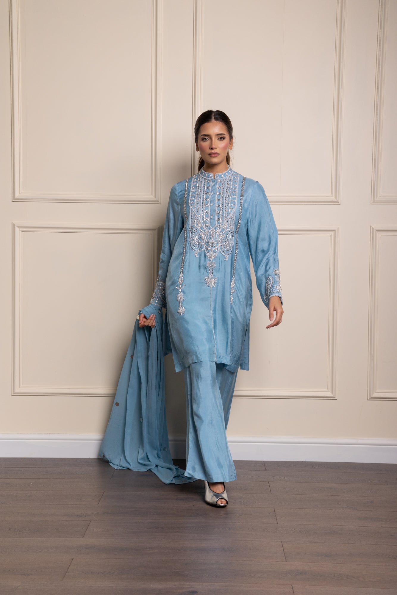 Sky Blue Silvia Mirror Kurta Suit