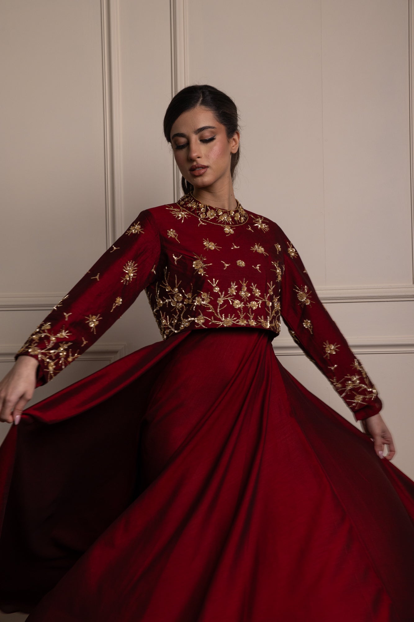 Wine Rumi Jacket Suit