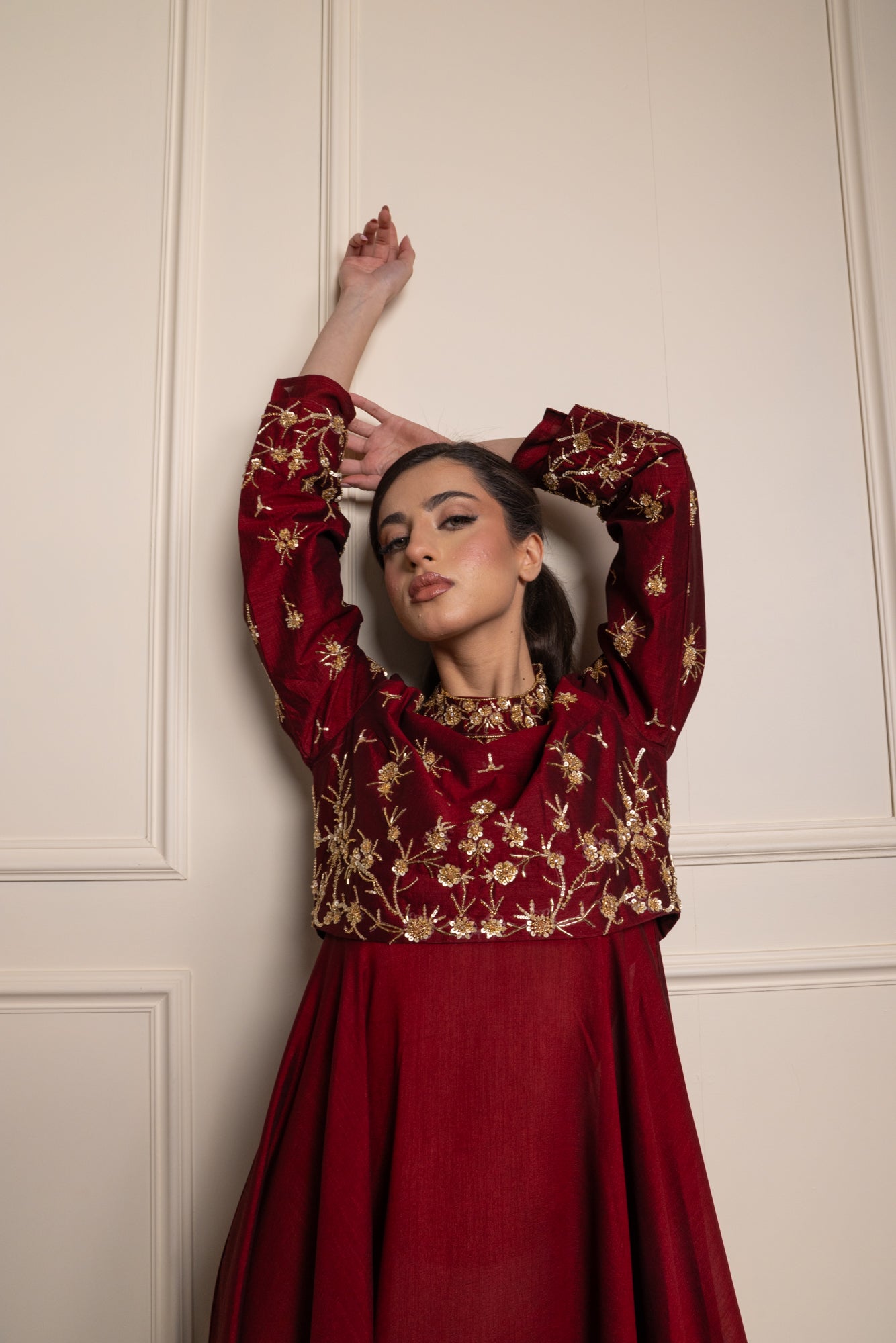 Wine Rumi Jacket Suit