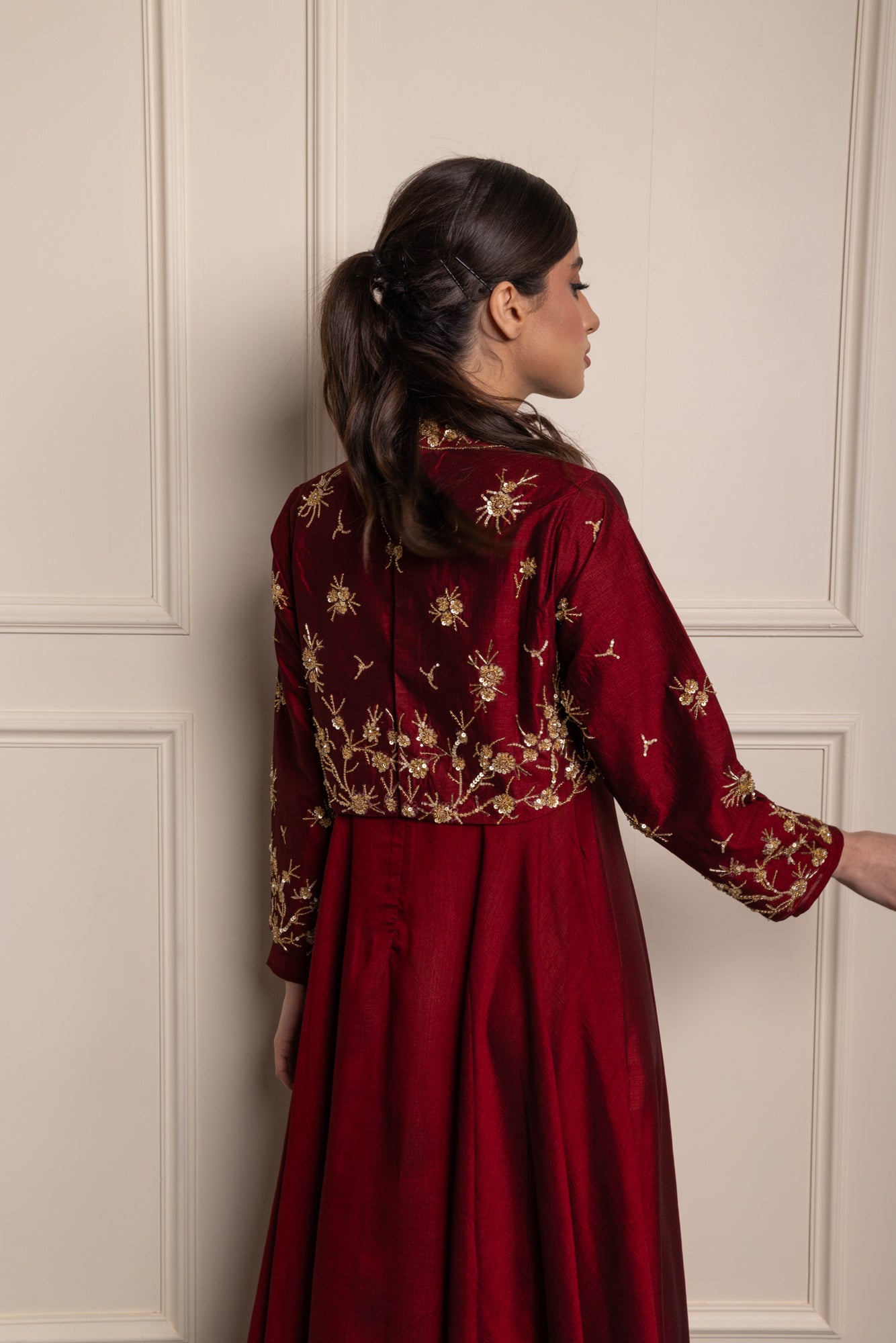 Wine Rumi Jacket Suit