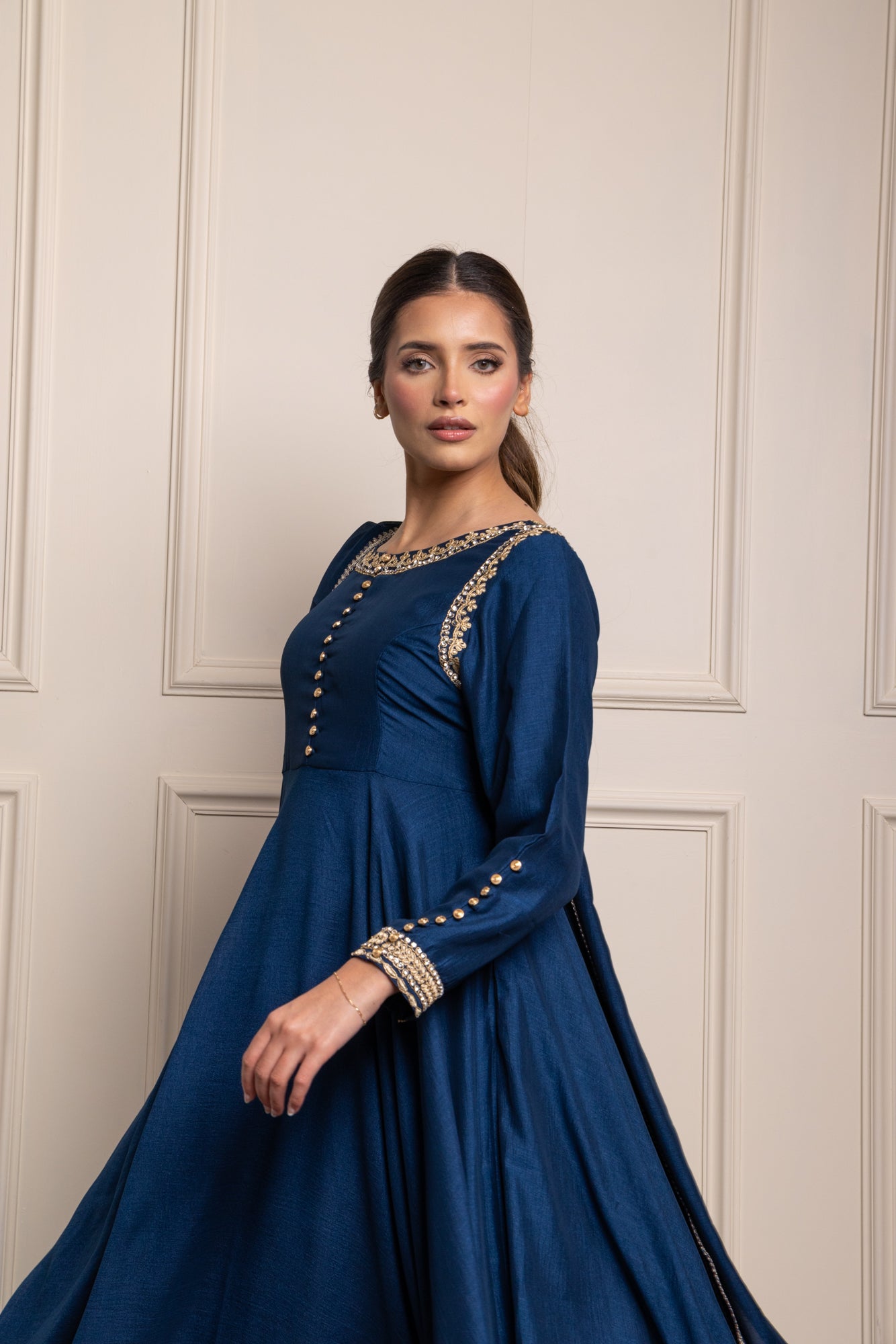 Navy Rumi Bias Dress