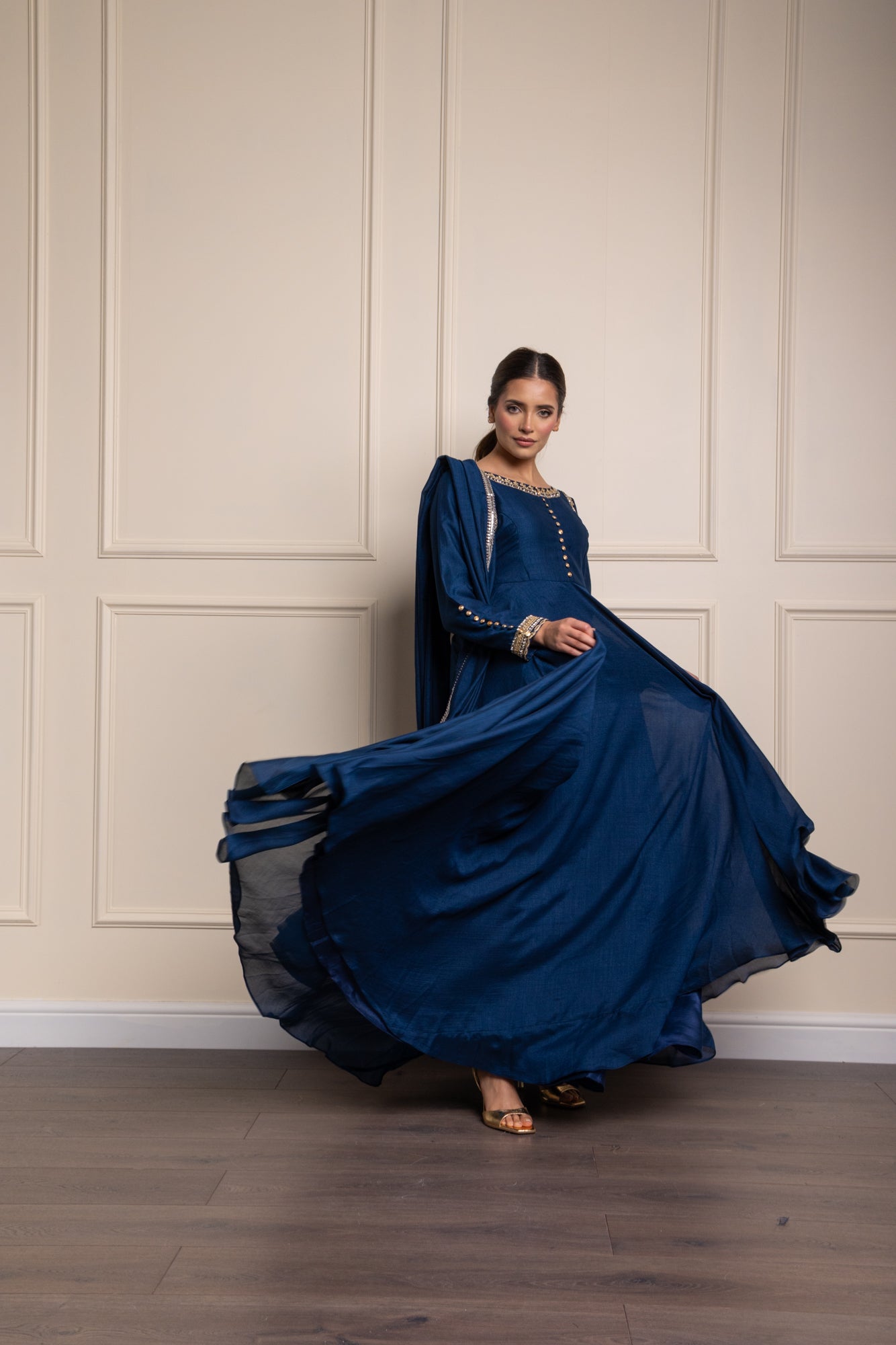 Navy Rumi Bias Dress