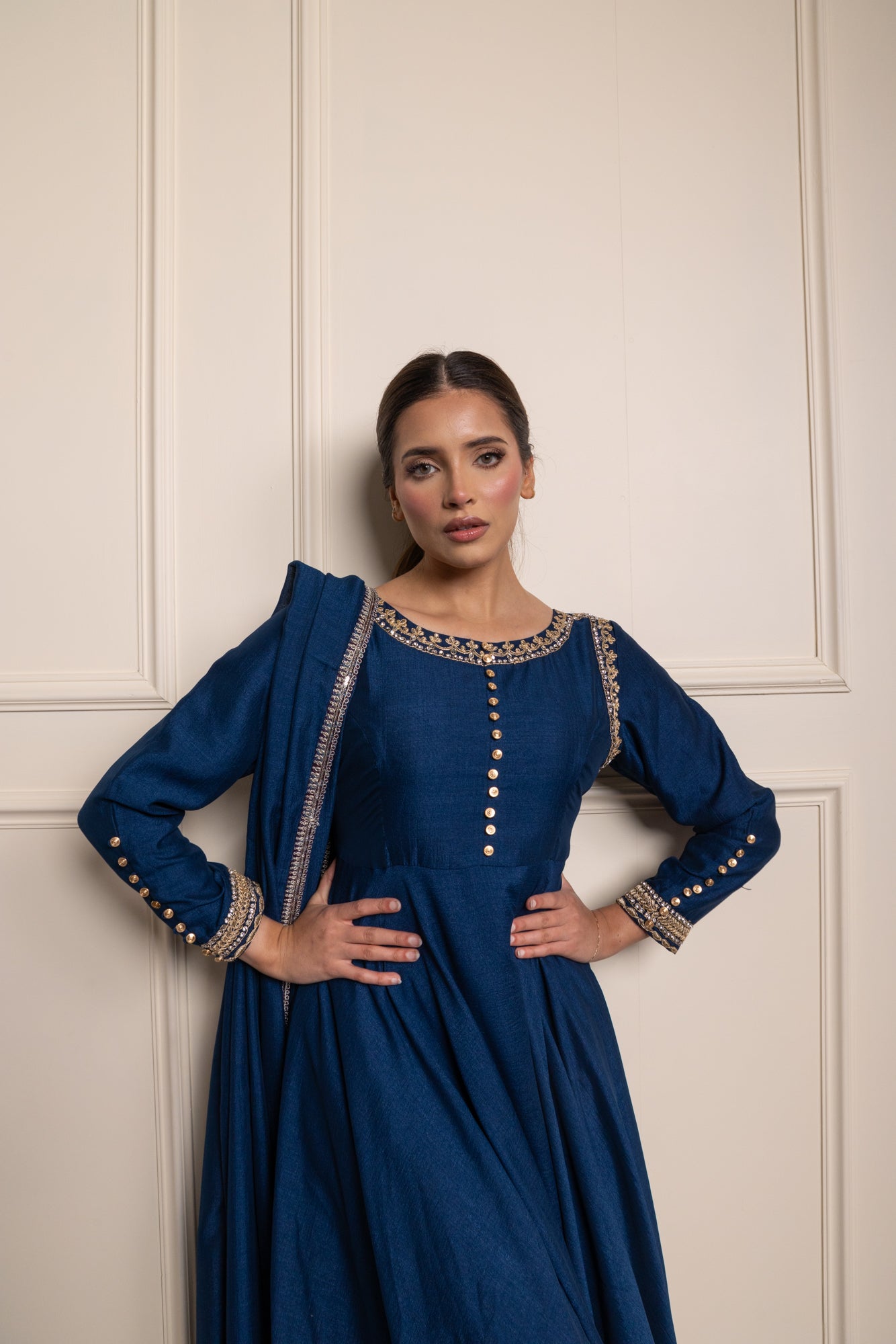 Navy Rumi Bias Dress