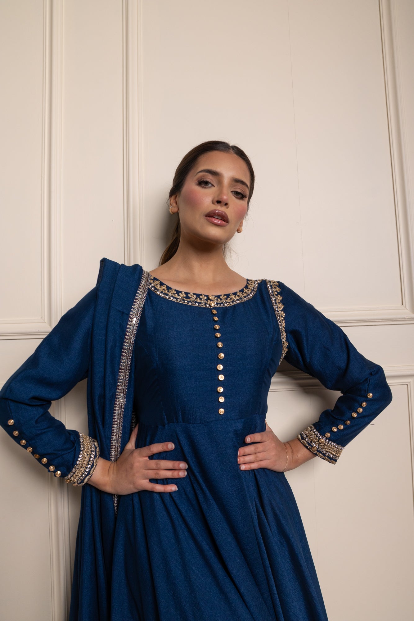 Navy Rumi Bias Dress