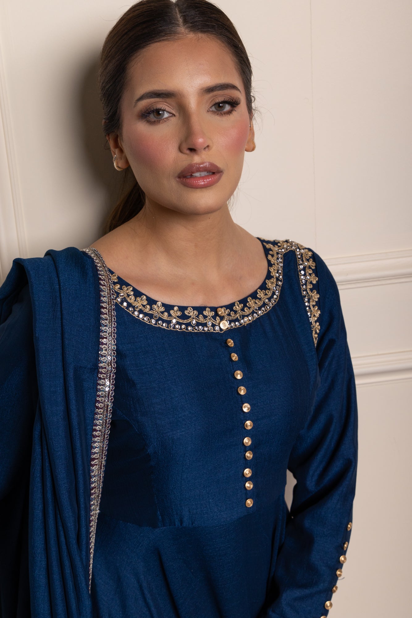 Navy Rumi Bias Dress