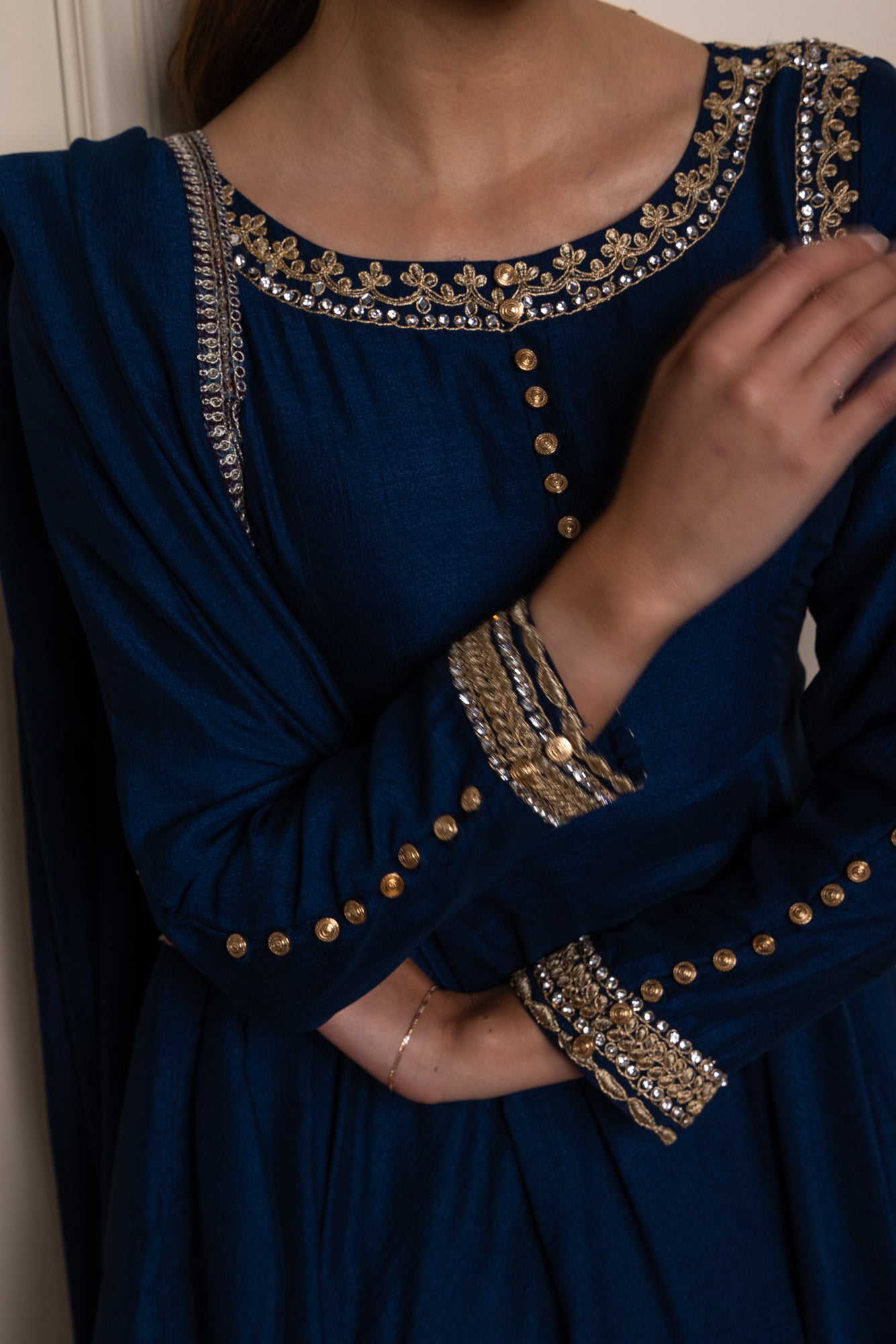 Navy Rumi Bias Dress