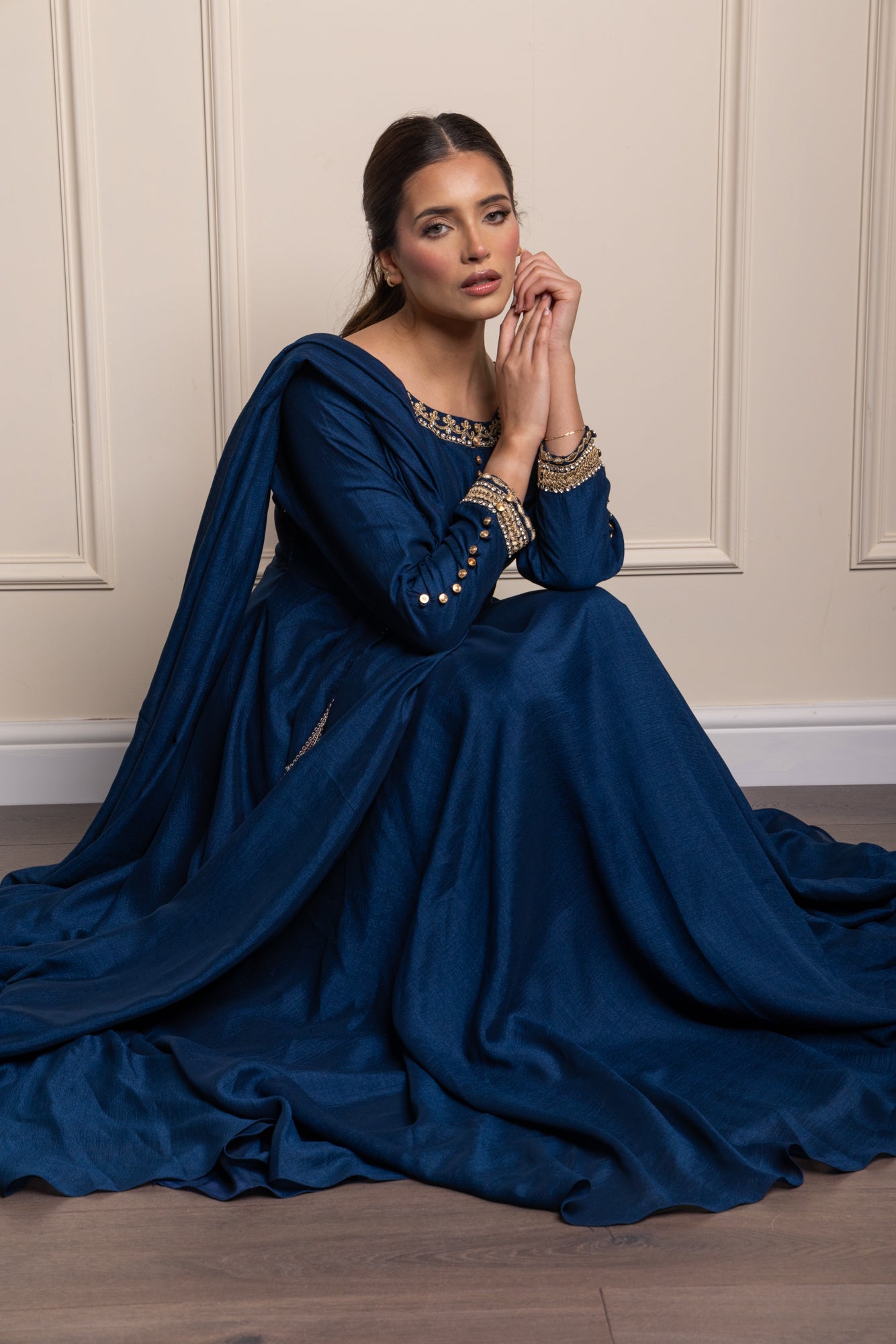 Navy Rumi Bias Dress