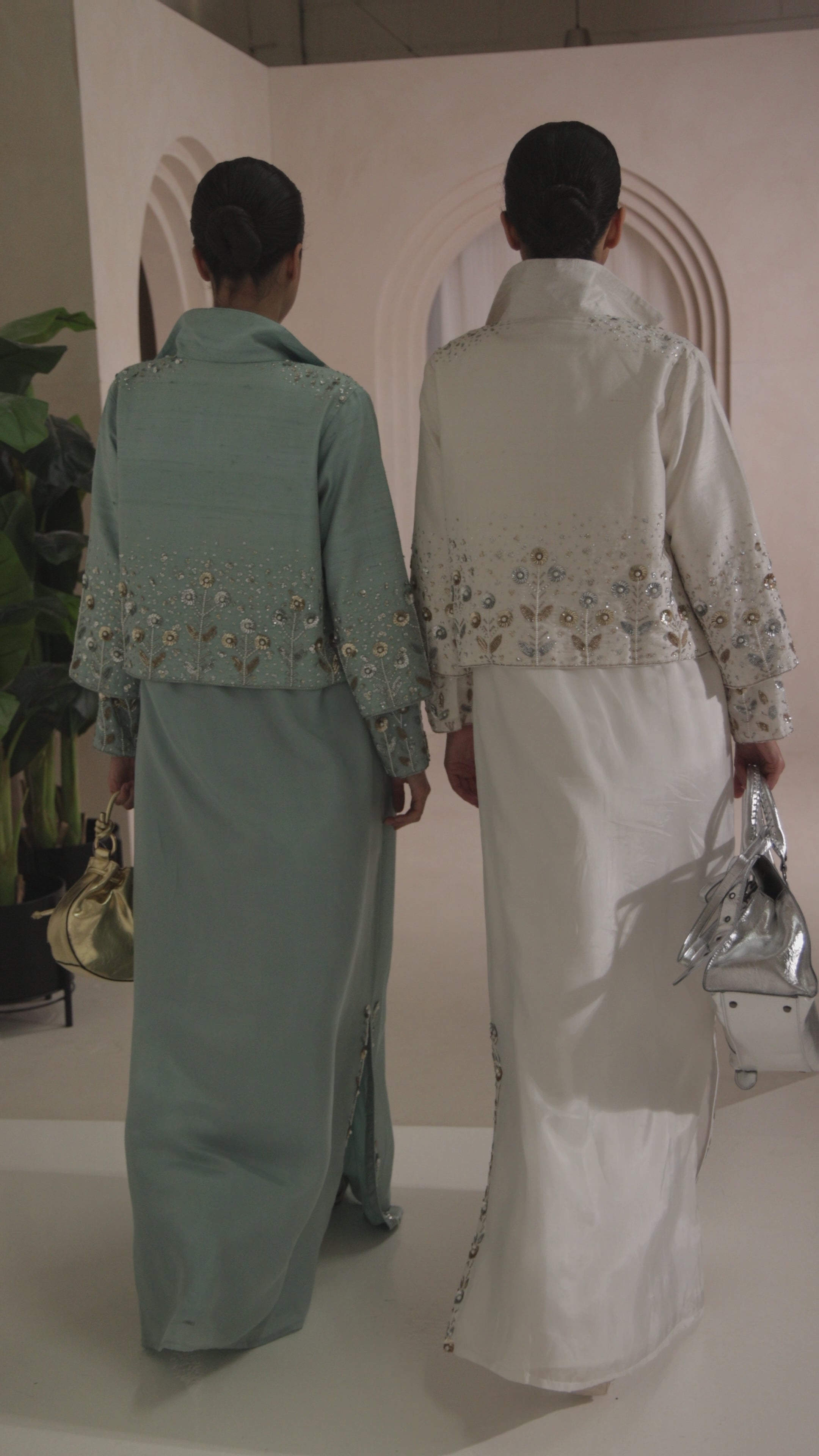 Aqua Silk Pissaro Jacket Suit