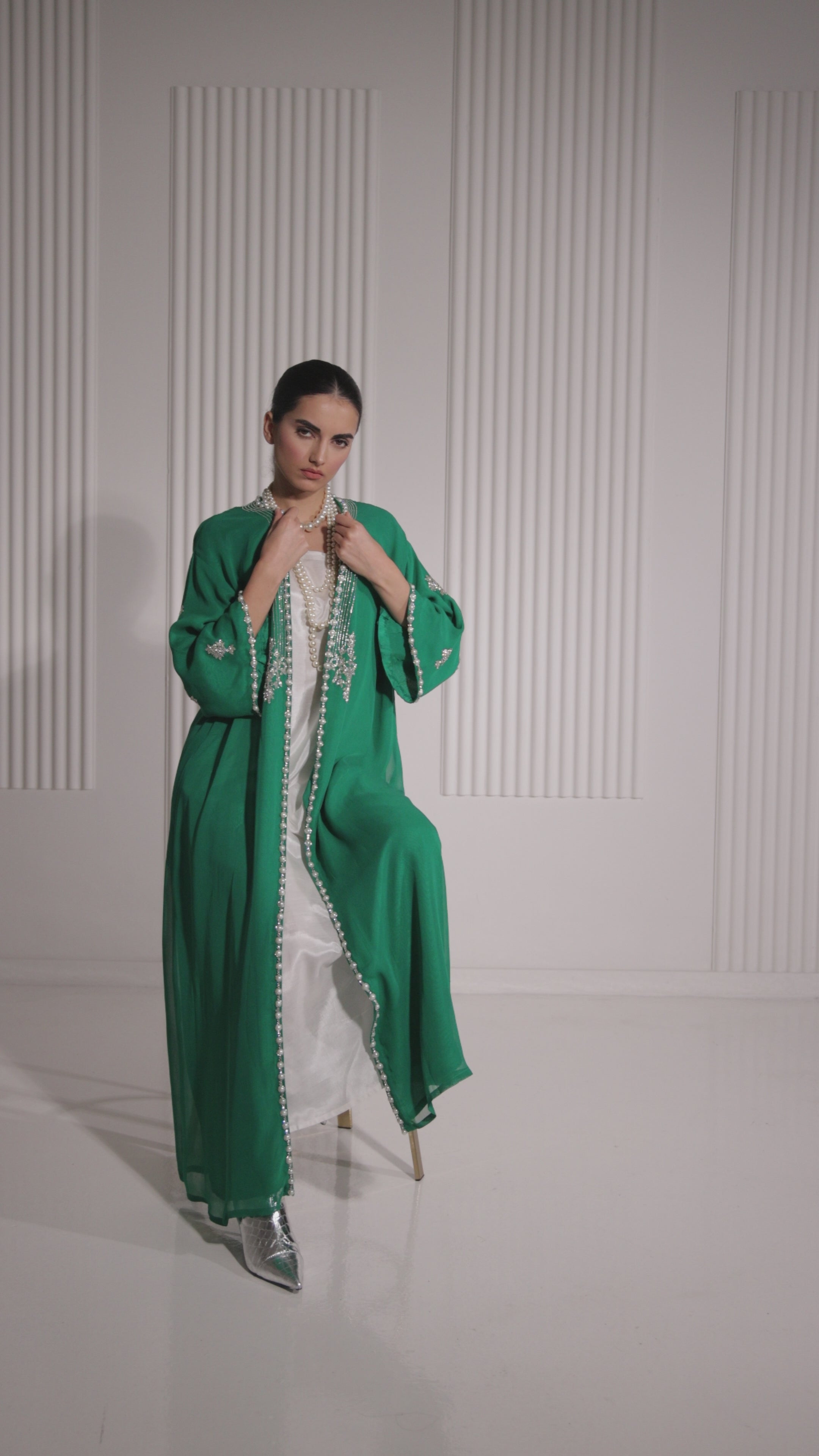 Emerald Jannat Maxi Coat Suit