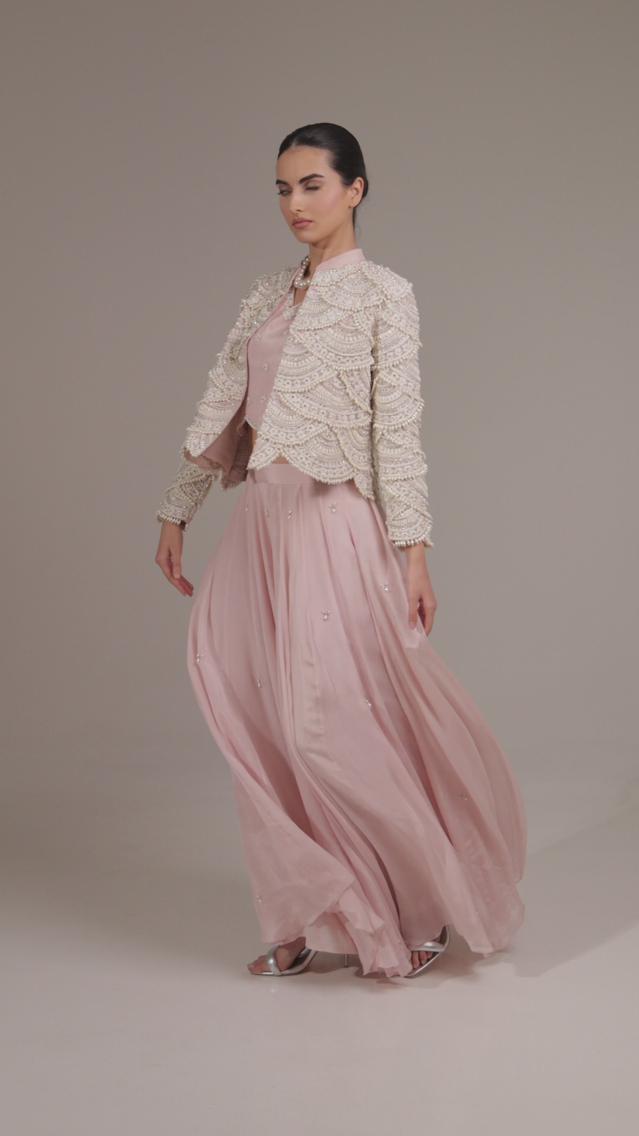 Blush Farisa Pearl Jacket Suit