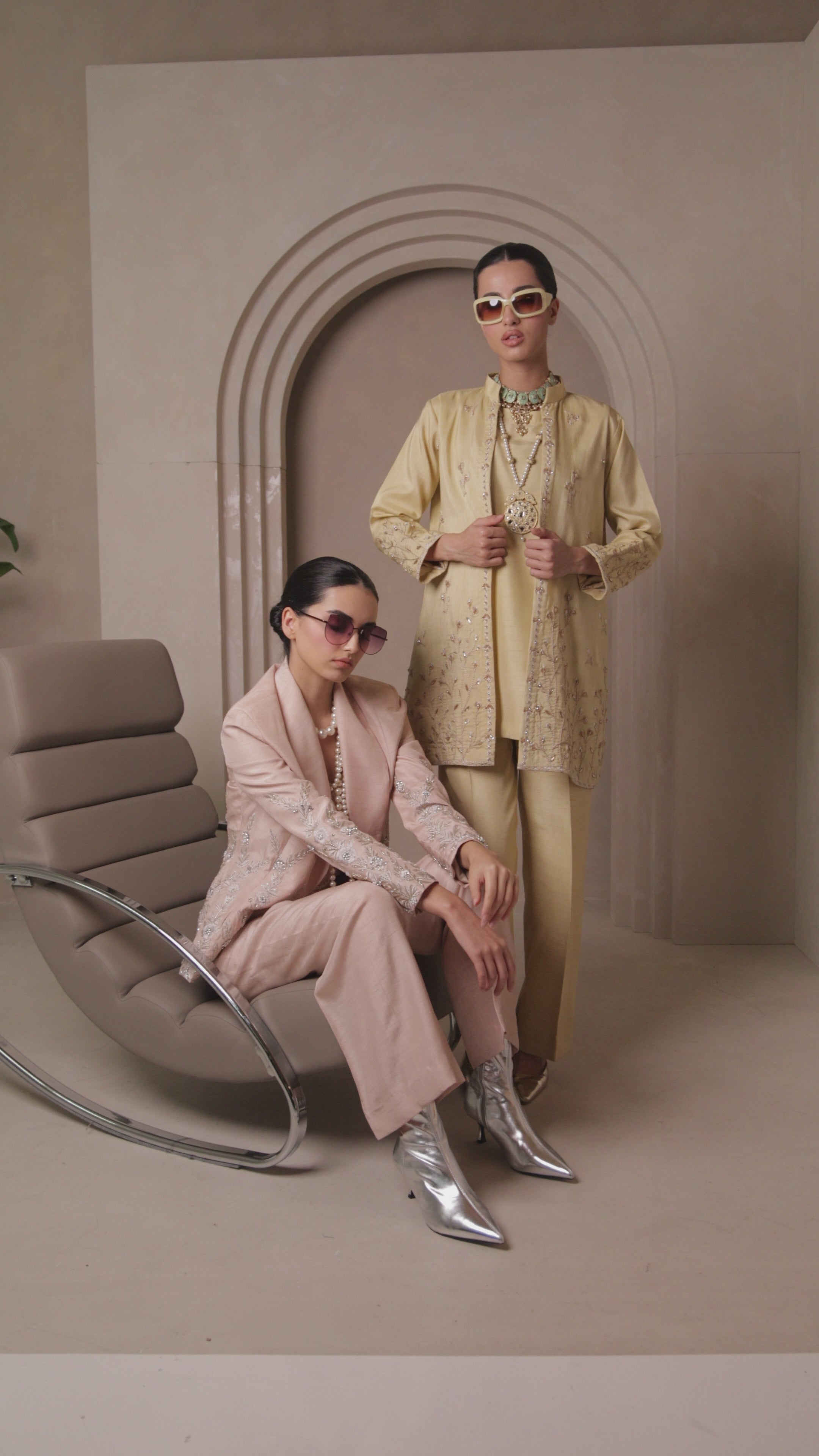 Pink Annie Shawl Collar suit