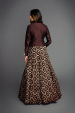 Brown Brocade Skirt Suit