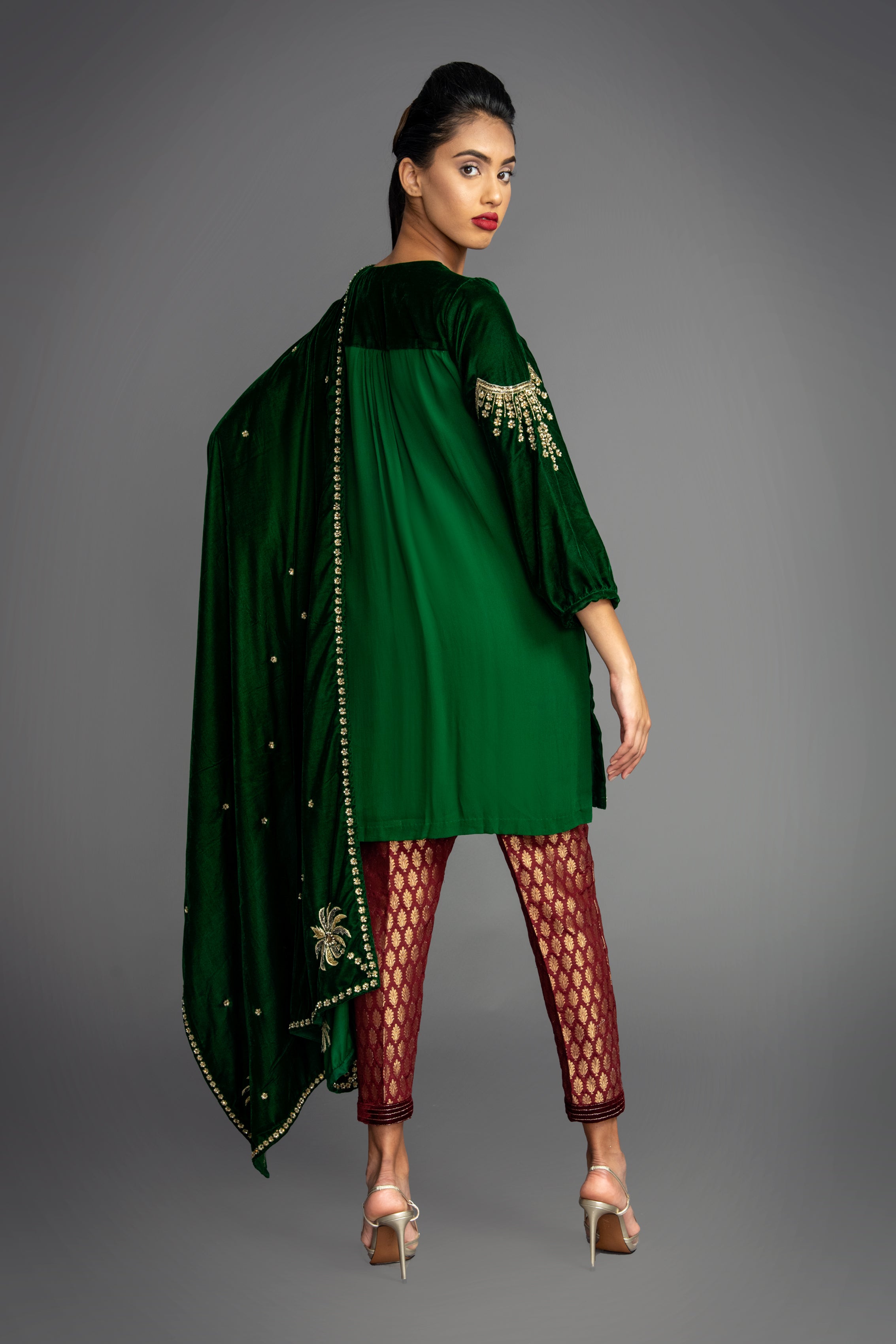 Palm Velvet Kurta Suit